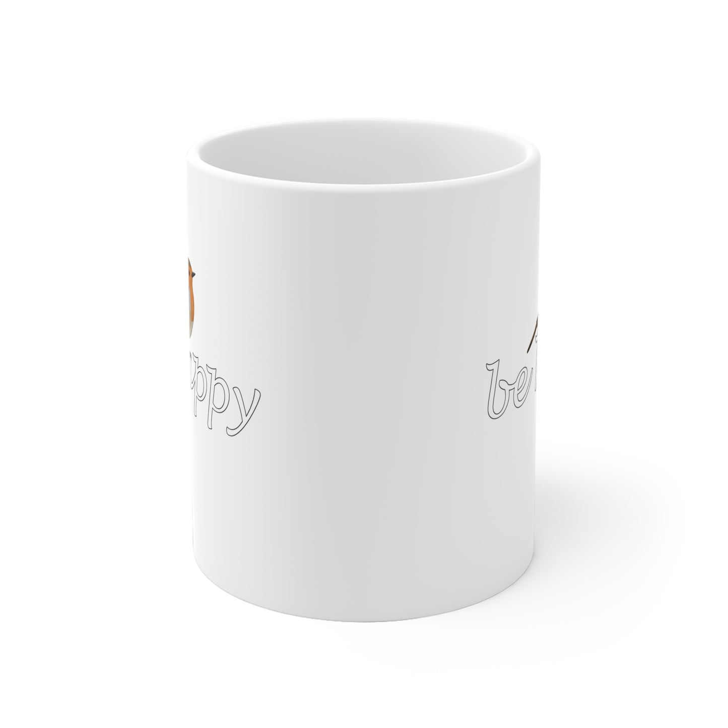 Rotkehlchen Be Happy Vogel Tasse für Vogelfreunde