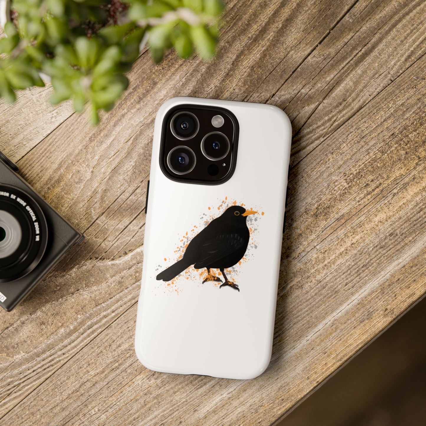 Amsel Vogel iPhone & Google Pixel Vogelmotiv Handyhülle Weiß