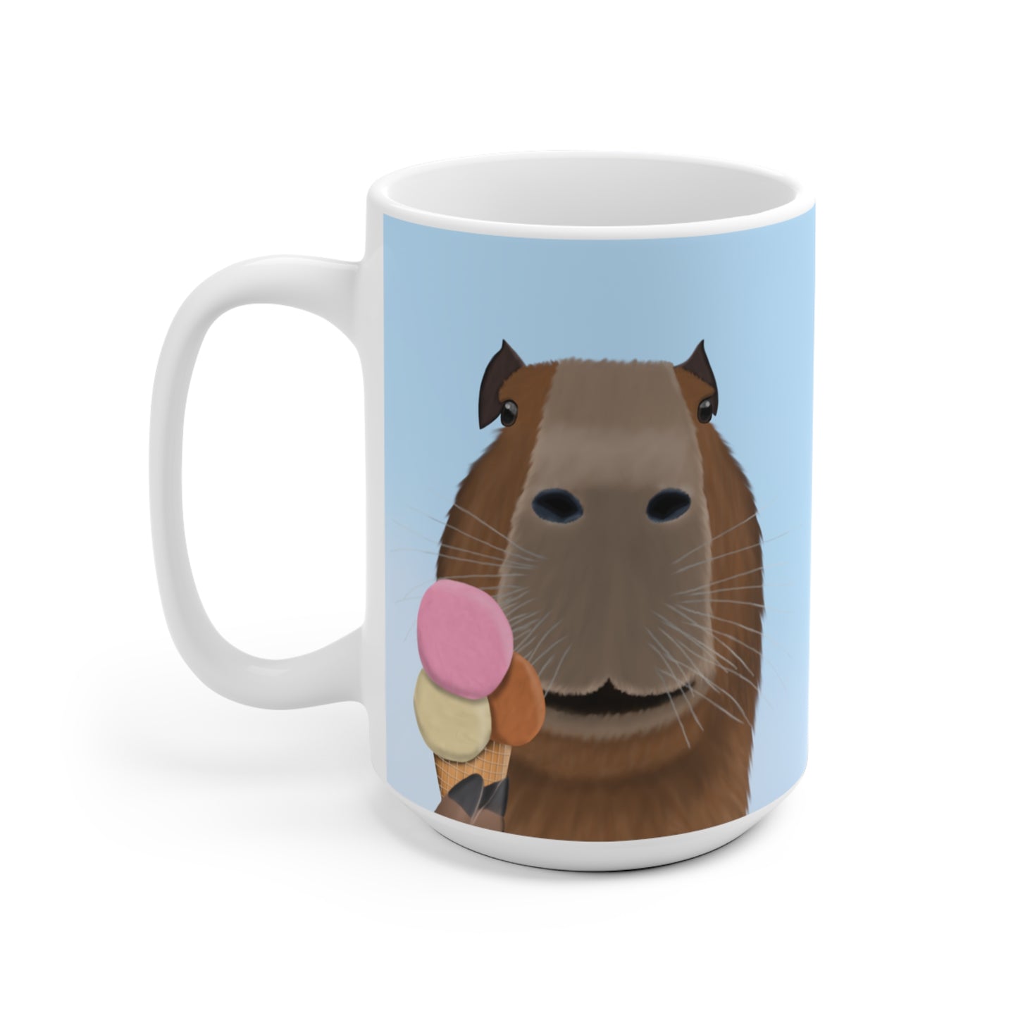 Capybara mit Eis Tasse – 11 oz, 11oz