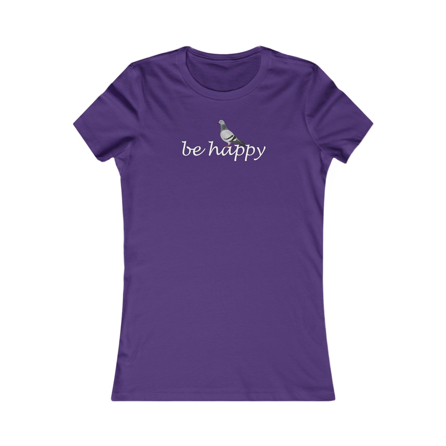 Taube Be Happy Vogel Frauen T-Shirt für Vogelfreundinnen – Bird Graphic Tee,