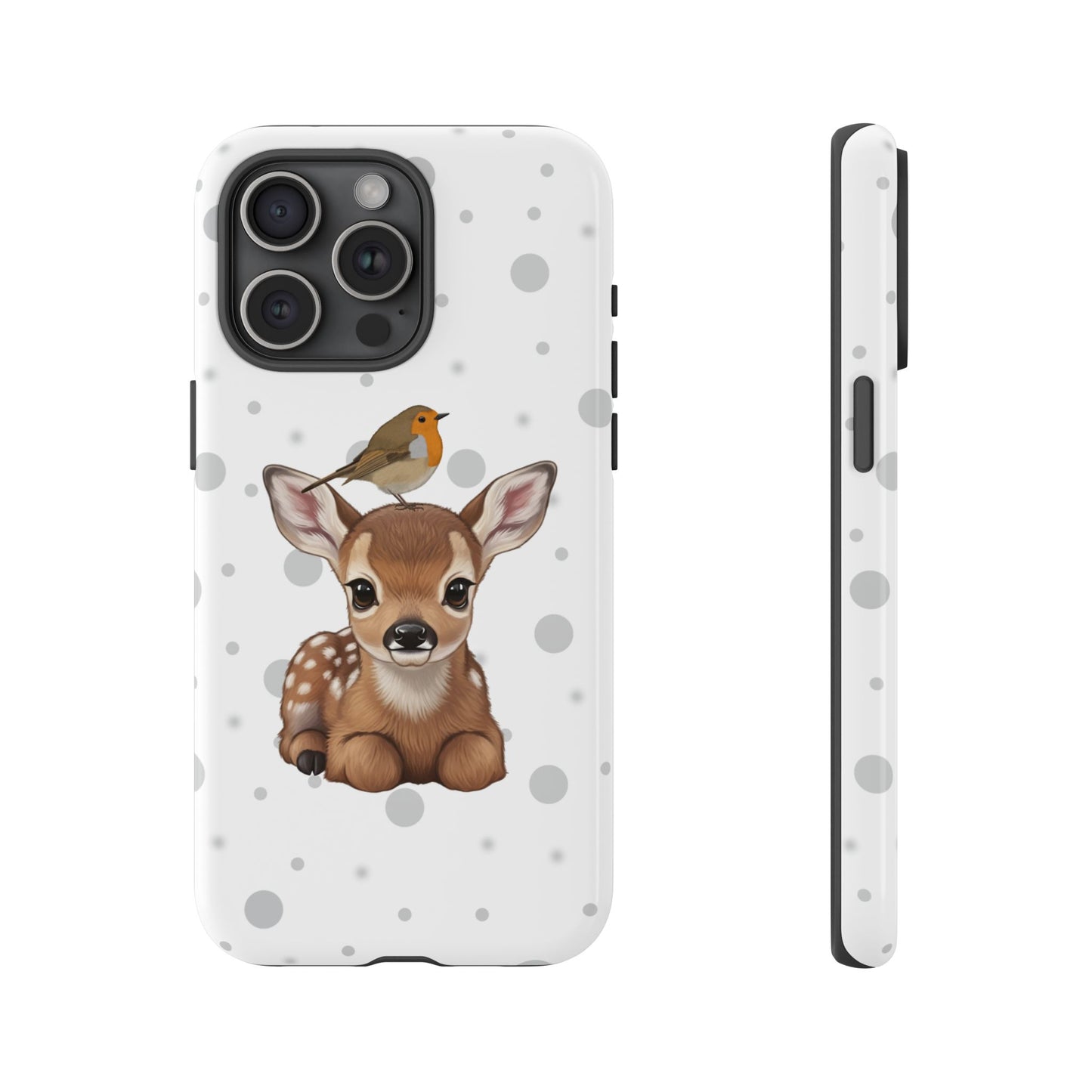 Rotkehlchen mit Rehkitz iPhone & Google Pixel Tiermotiv Handyhülle - Tierisch guter Schutz