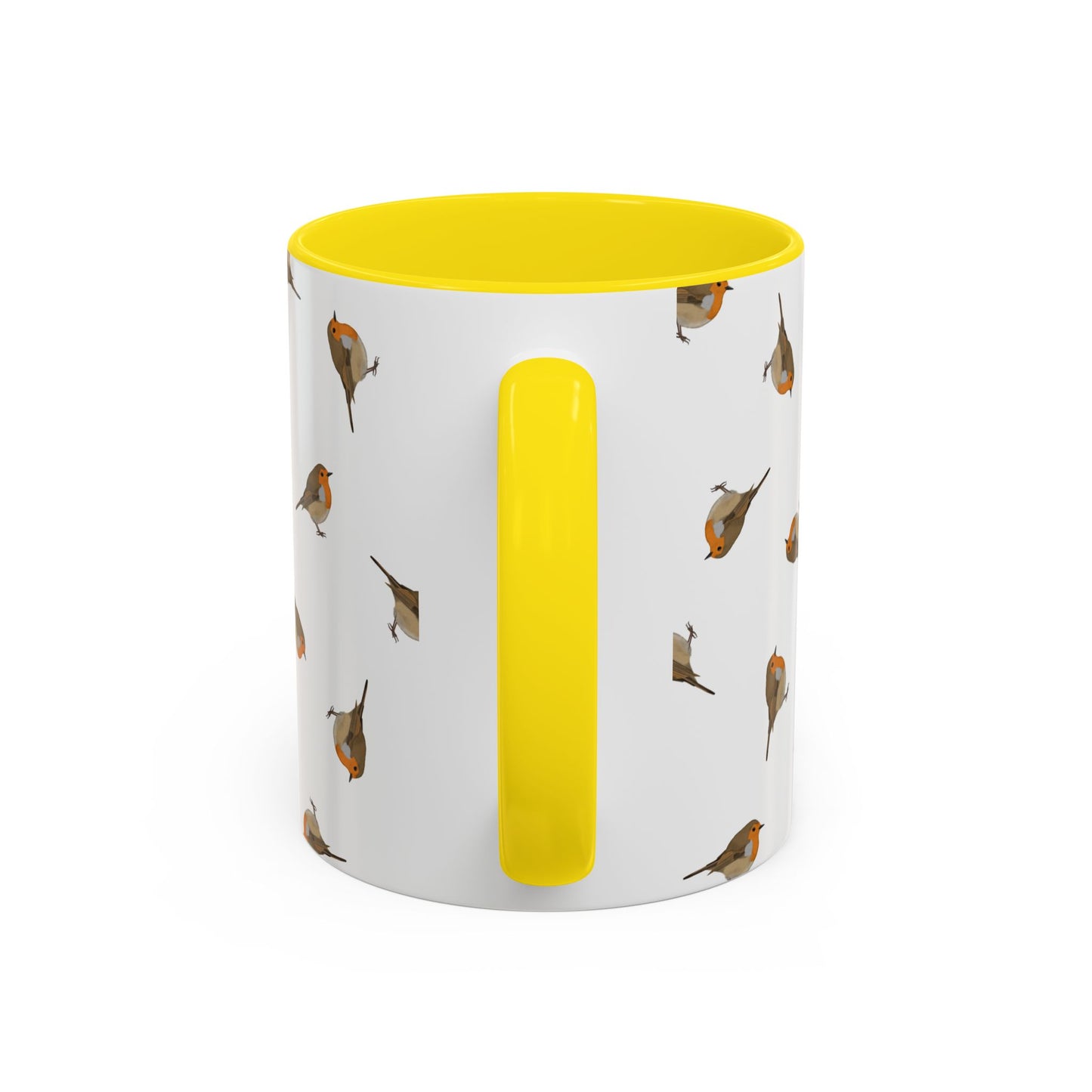 Rotkehlchen Tasse mit Streumuster | Vogelmotiv Kaffeebecher für Vogelbeobachter & Naturfreunde