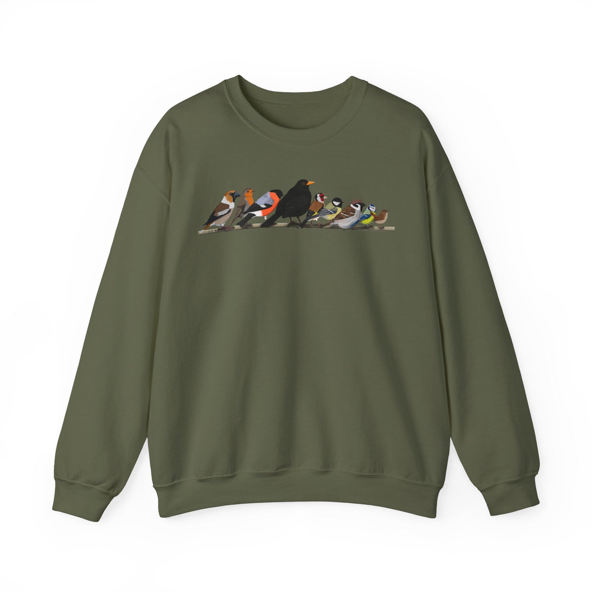 Amsel Rotkehlchen Stieglitz Zaunkönig auf einem Ast Vogel Sweatshirt für Naturfreunde und Vogelbeobachter – Animal Graphic Tee, Vogelmotiv