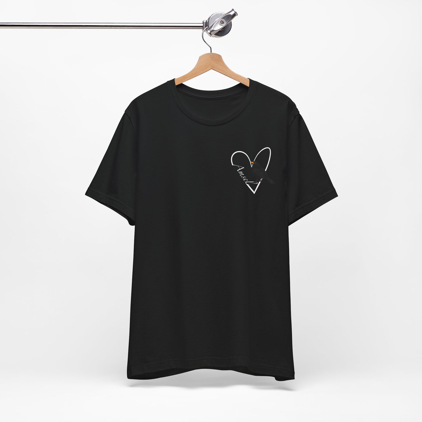 Amsel Vogel Singvogel T-Shirt mit Herz