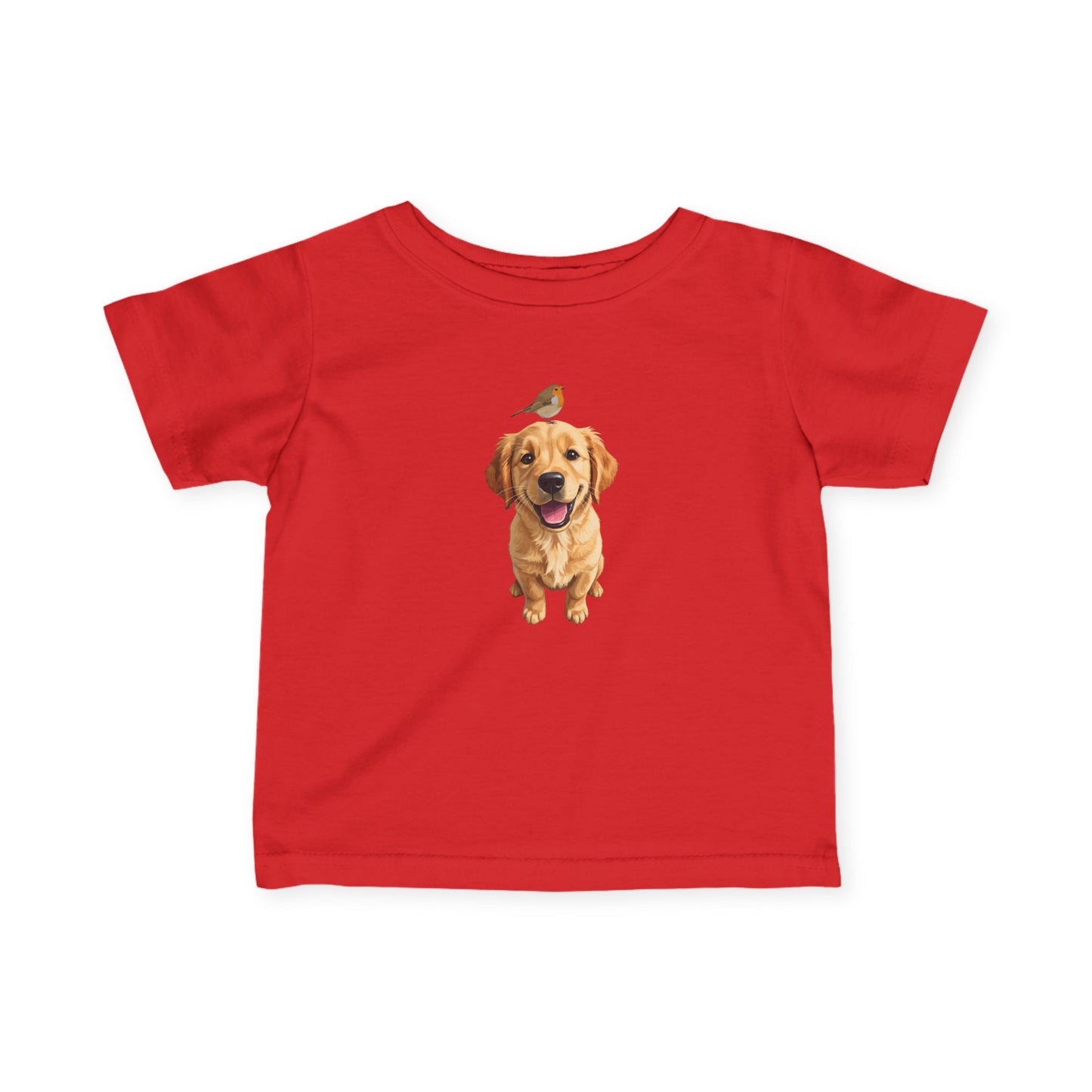 Golden Retriever mit Rotkehlchen Baby T-Shirt