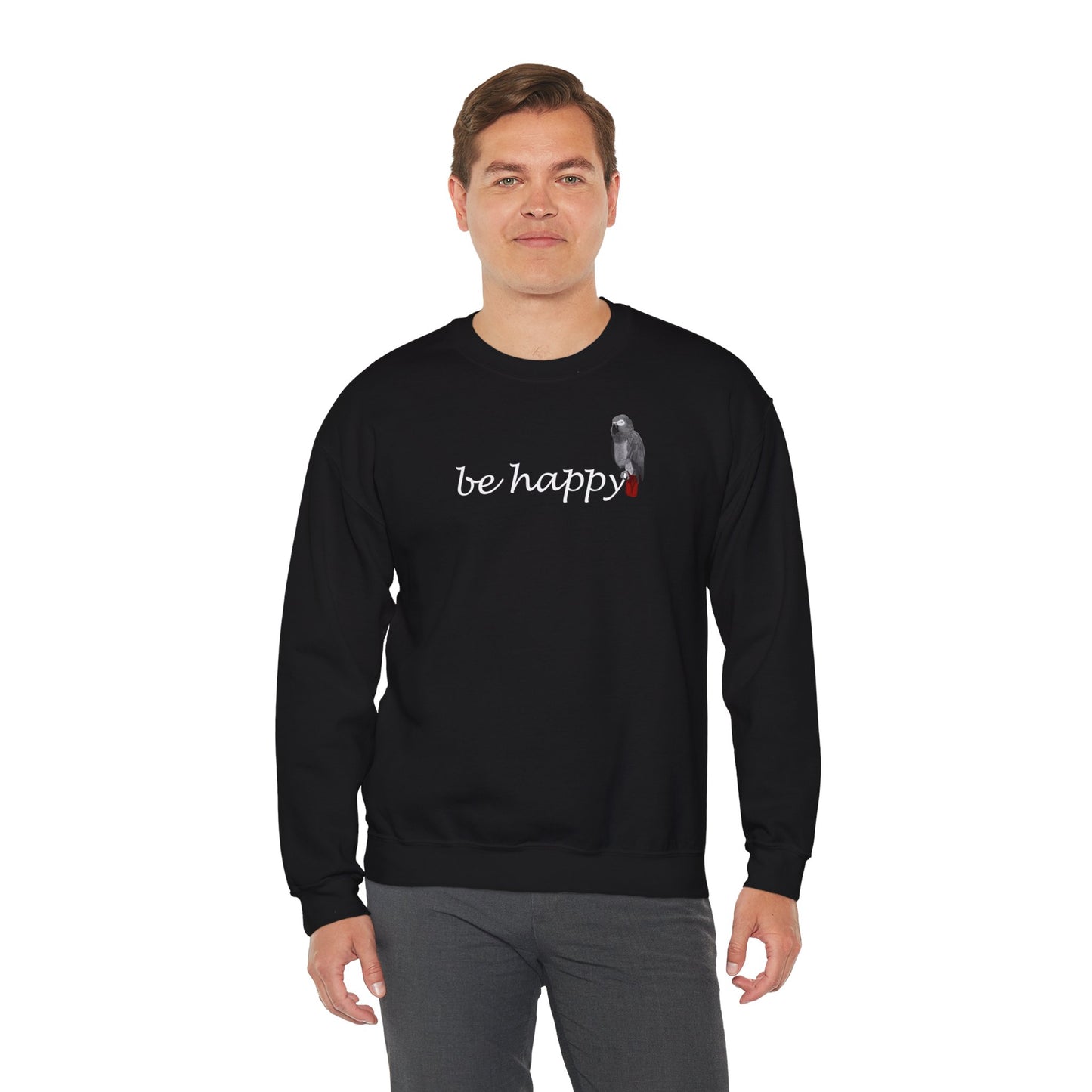 Graupapagei Be Happy Vogel Sweatshirt für Vogelbeobachter
