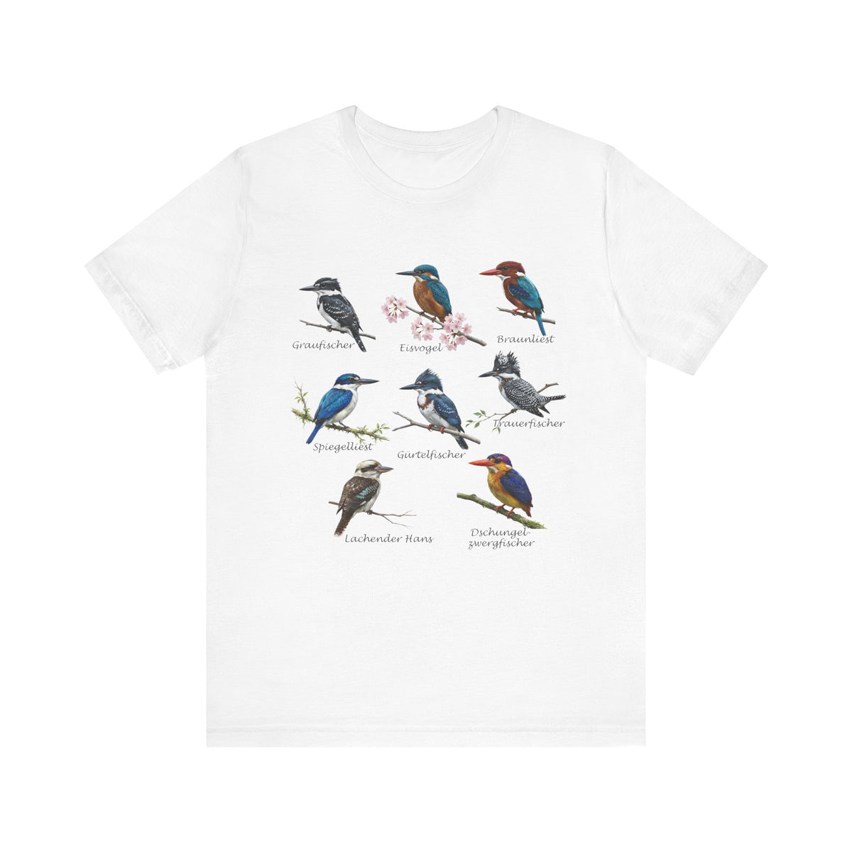 T-Shirt mit Eisvögeln & Liesten: Lachender Hans Co. | Vogelkunde – bird graphic tee, Vogel
