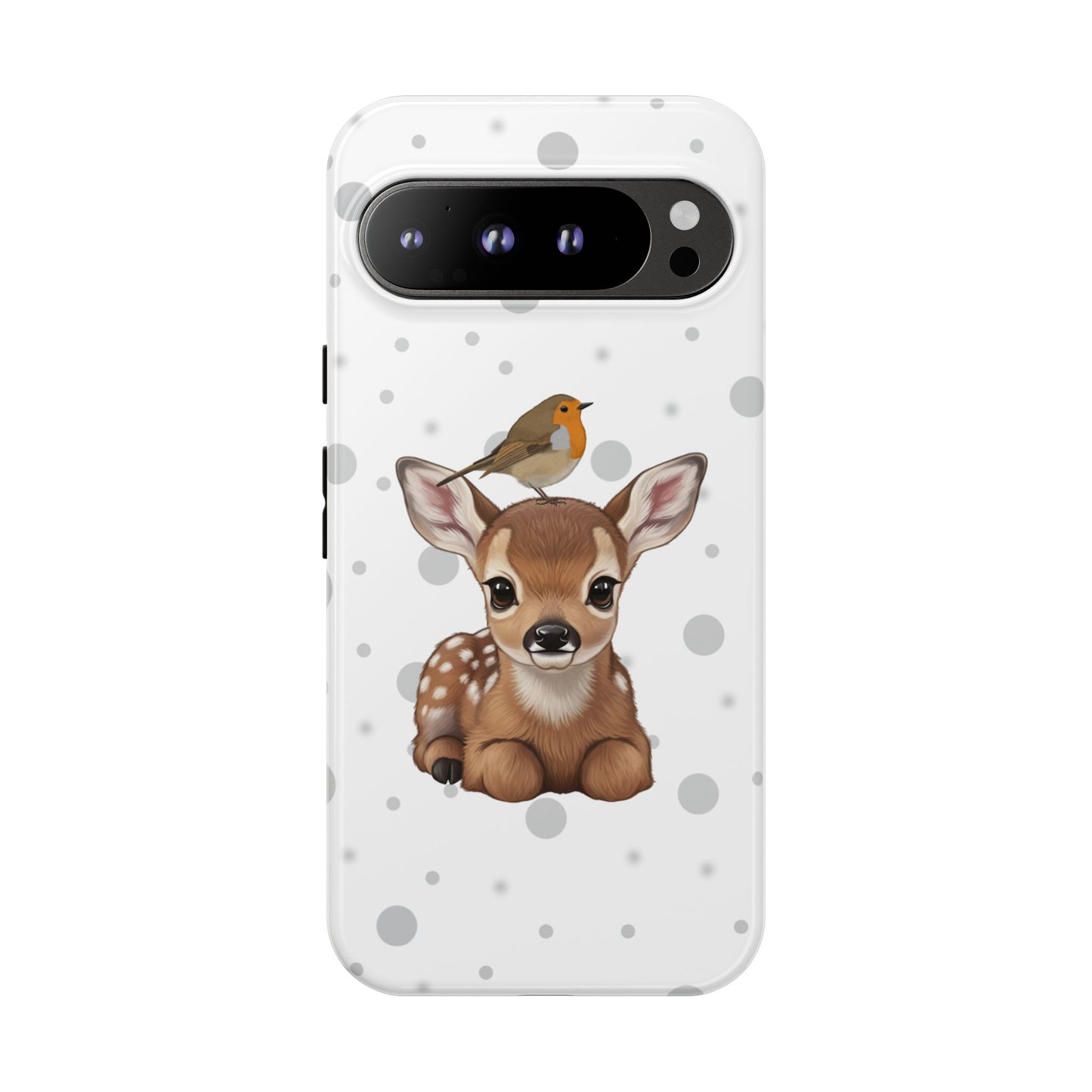 Rotkehlchen mit Rehkitz iPhone & Google Pixel Tiermotiv Handyhülle - Tierisch guter Schutz