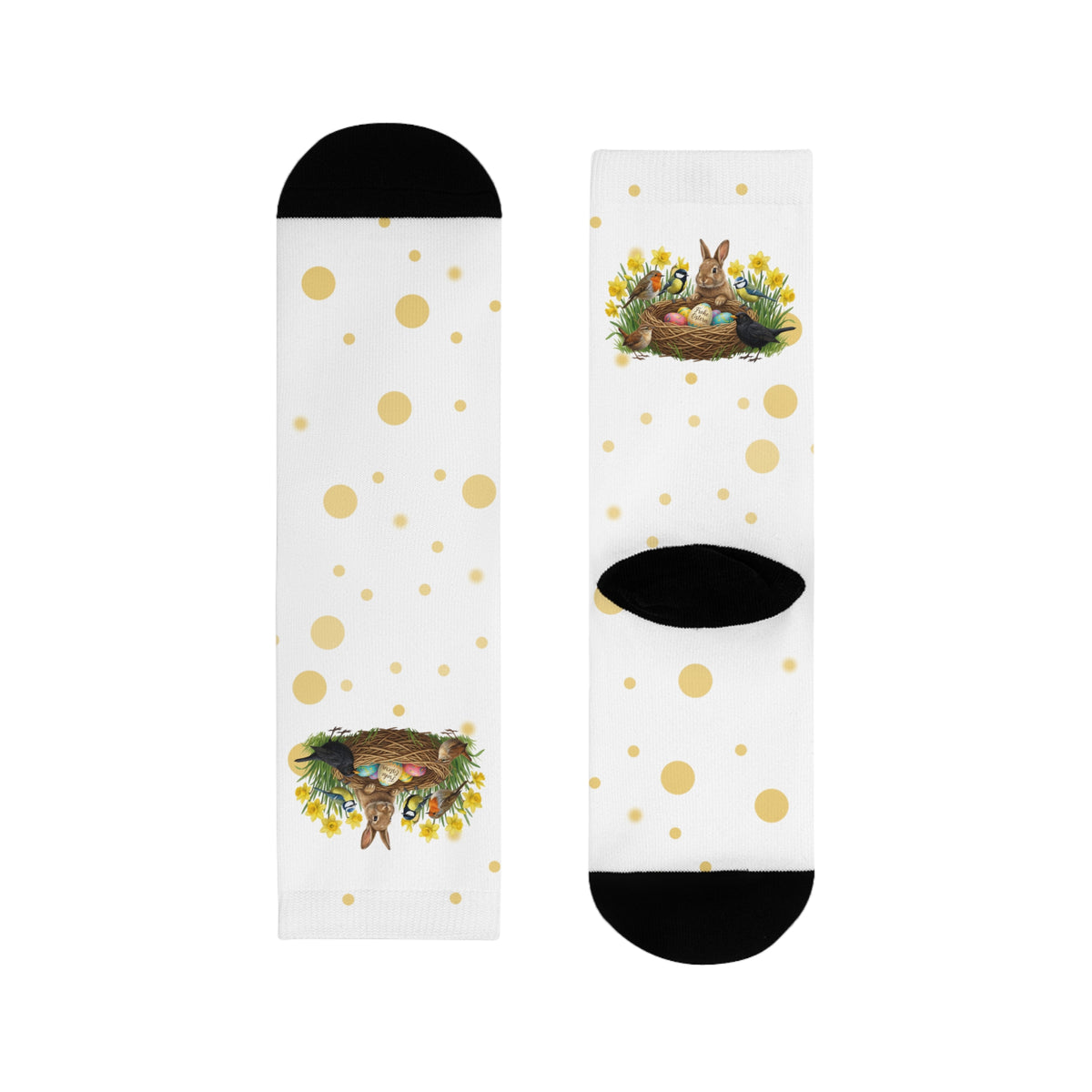 Rotkehlchen, Zaunkönig, Amsel und Meise Socken mit Accessories Hintergrund