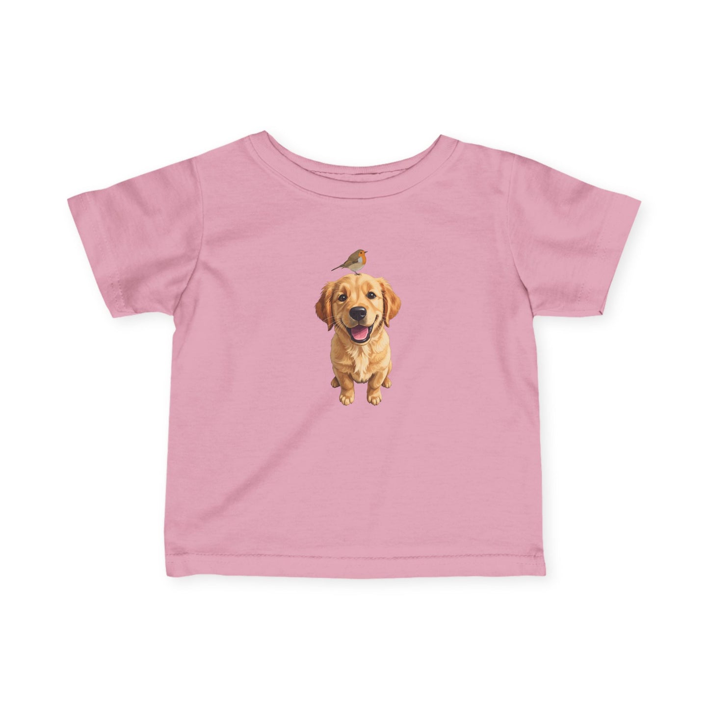 Golden Retriever mit Rotkehlchen Baby T-Shirt