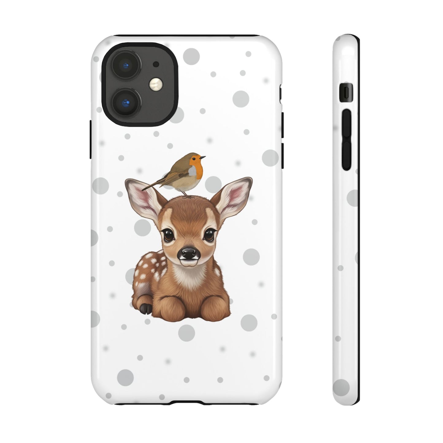 Rotkehlchen mit Rehkitz iPhone & Google Pixel Tiermotiv Handyhülle - Tierisch guter Schutz