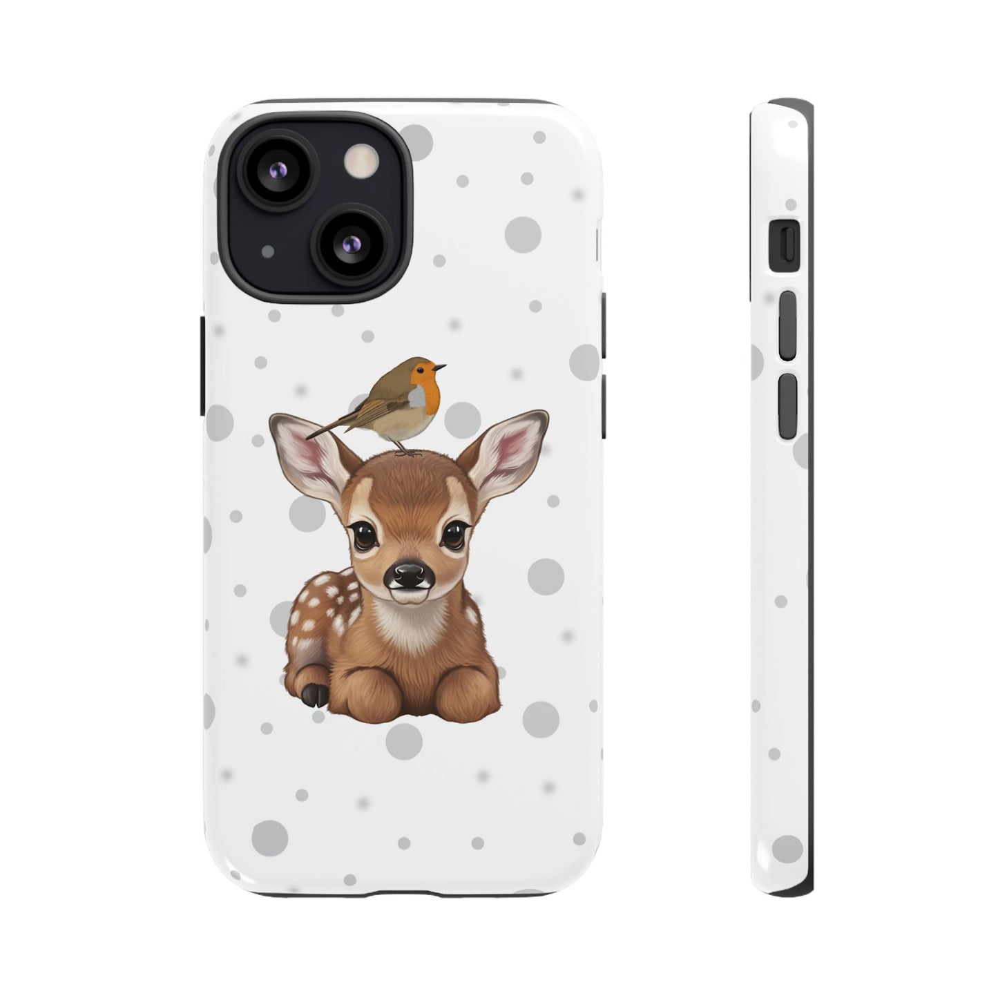 Rotkehlchen mit Rehkitz iPhone & Google Pixel Tiermotiv Handyhülle - Tierisch guter Schutz