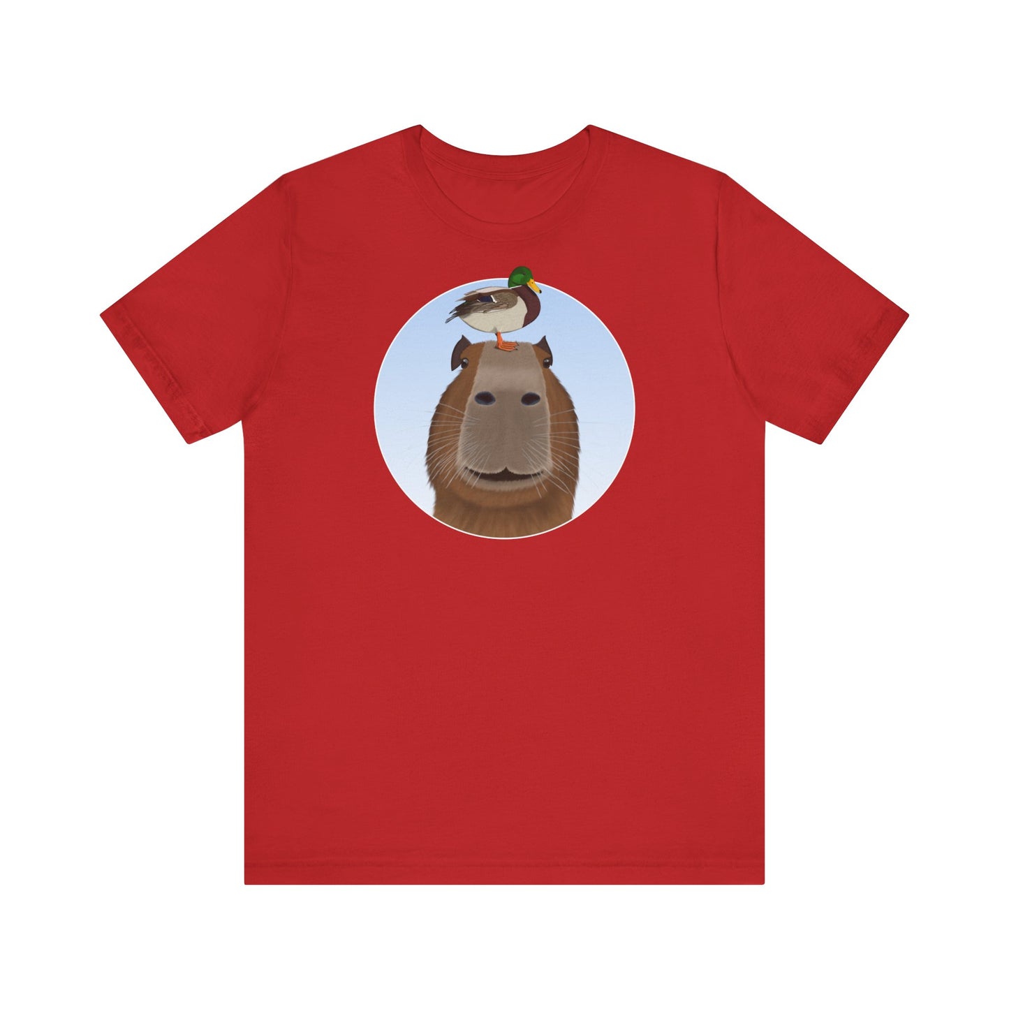 Capybara mit Ente Lustiges Vogel T-Shirt – bird graphic tee,