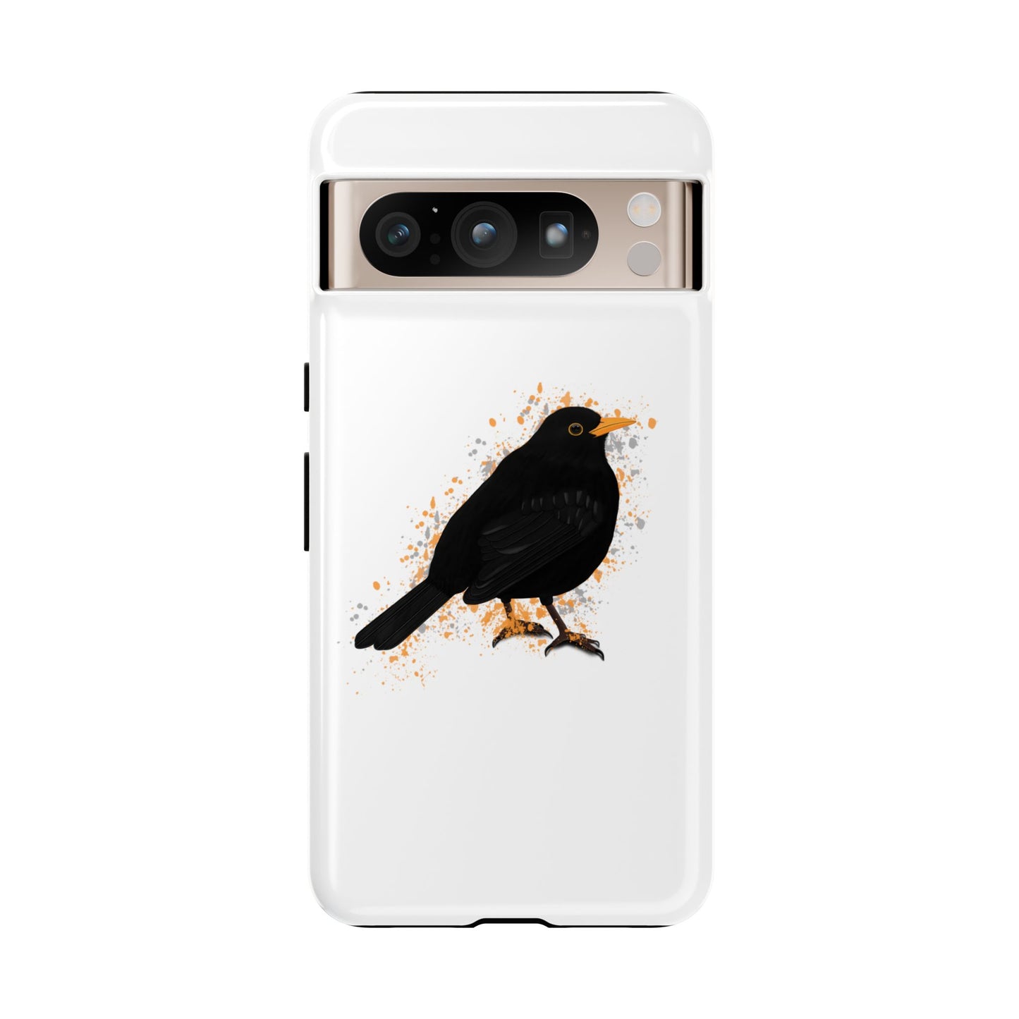 Amsel Vogel iPhone & Google Pixel Vogelmotiv Handyhülle Weiß