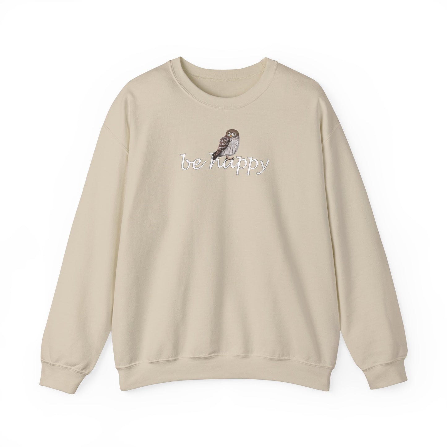 Eule Be Happy Vogel Sweatshirt für Vogelbeobachter
