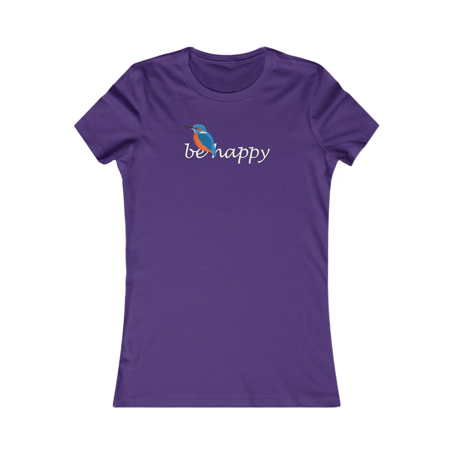 Eisvogel Be Happy Vogel Frauen T-Shirt für Vogelfreundinnen – Bird Graphic Tee,