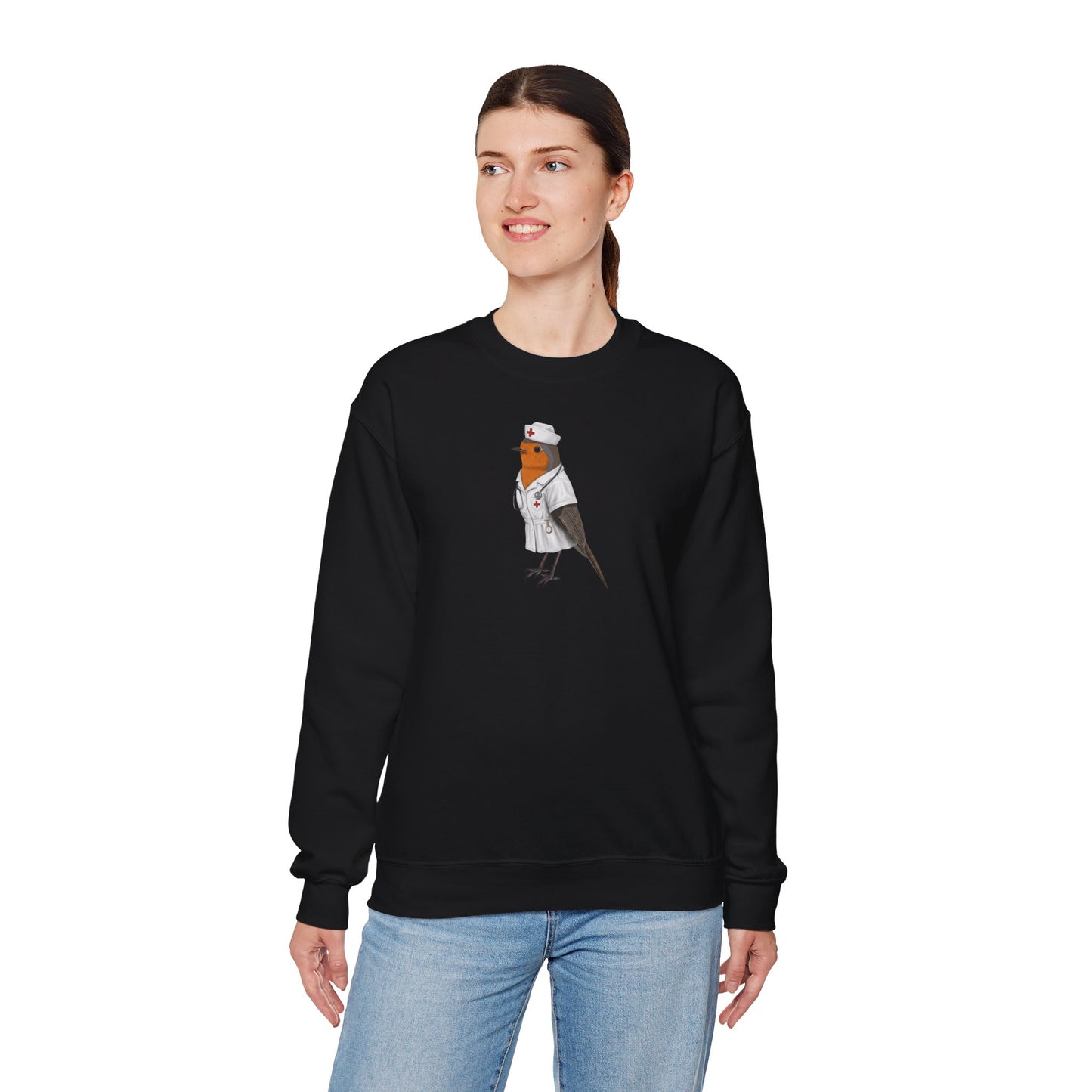 Rotkehlchen Krankenschwester Sweatshirt (Unisex) - Geschenk für Pflege & Medizin