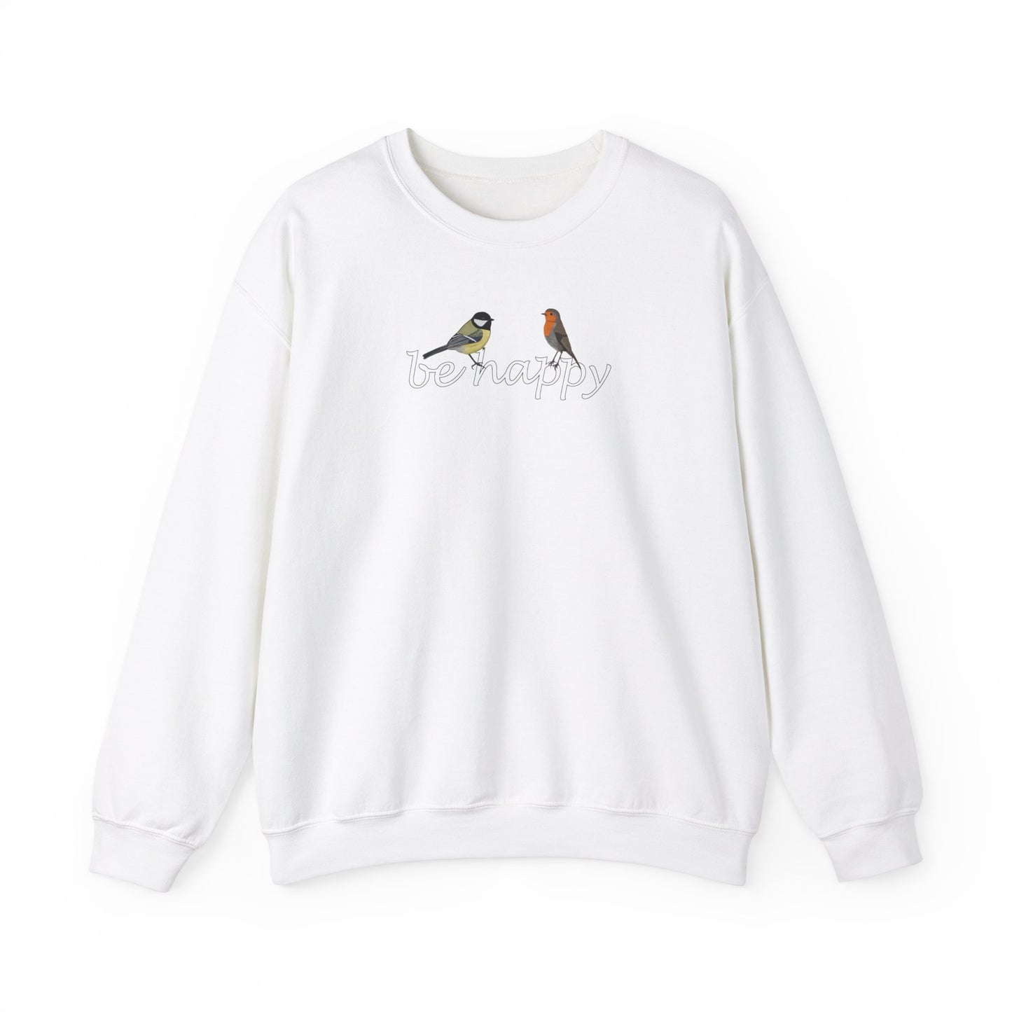 Rotkehlchen und Kohlmeise Sweatshirt Vogelmotiv – Animal Graphic Tee, Casual Everyday Wear