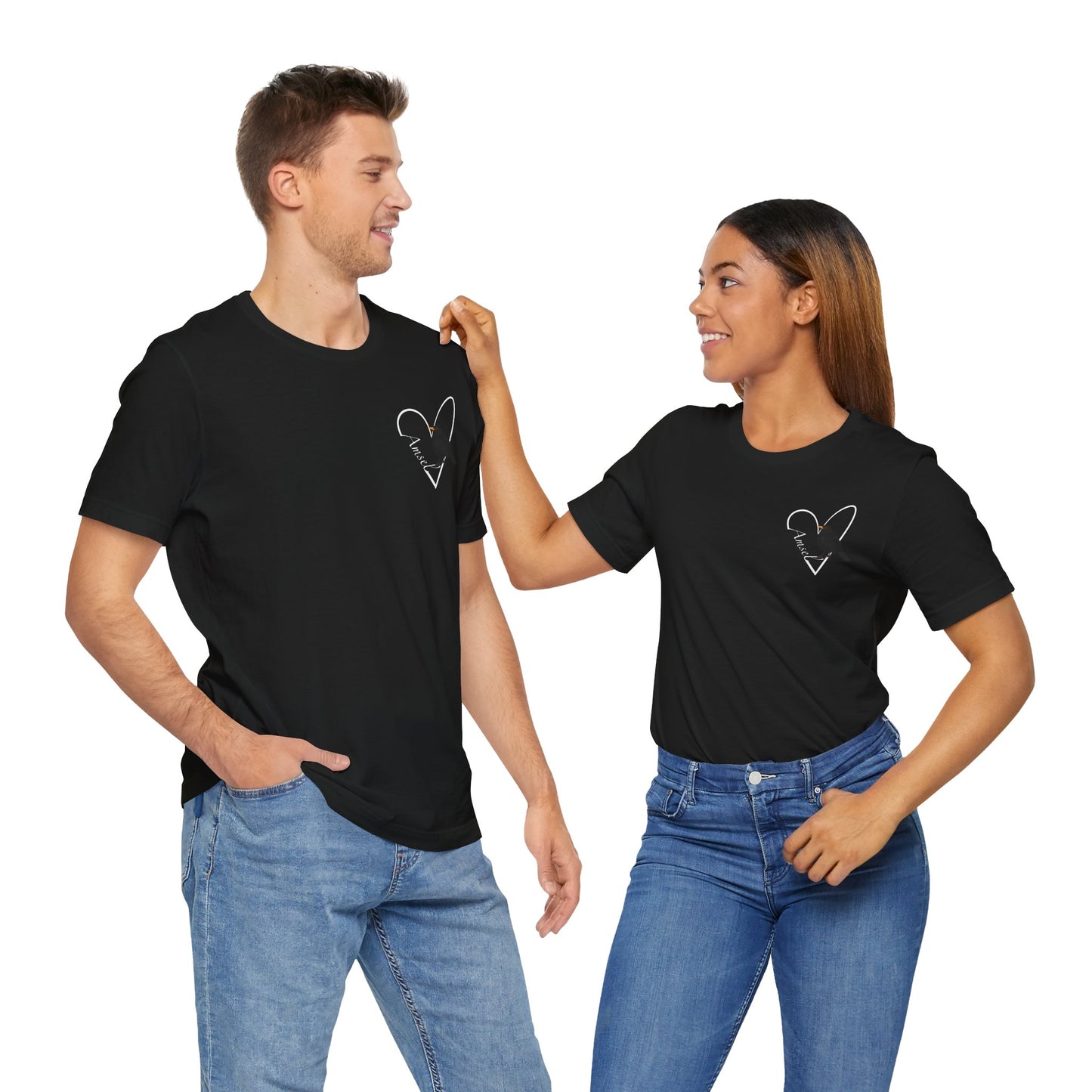Amsel Vogel Singvogel T-Shirt mit Herz
