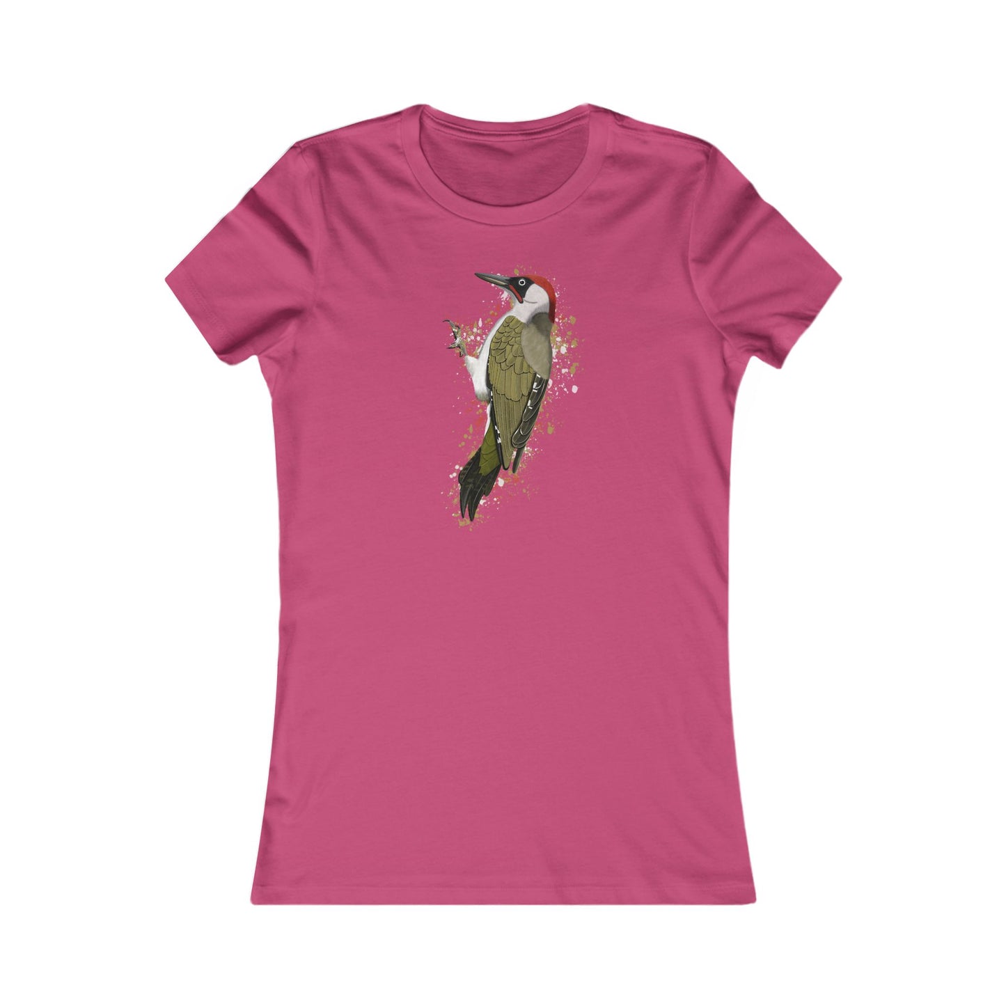 Grünspecht Frauen T-Shirt mit Bird Graphic Tee Hintergrund