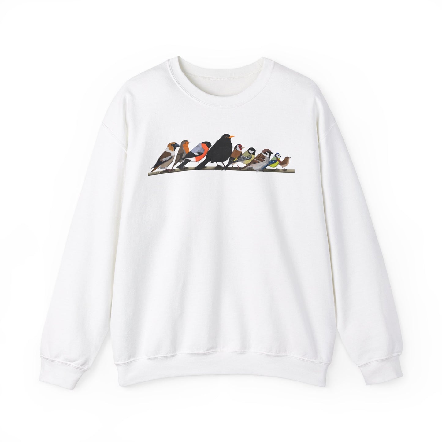 Rotkehlchen, Stieglitz, Zaunkönig und Amsel Sweatshirt Vogelmotiv – Animal Graphic Tee, Casual Everyday Wear