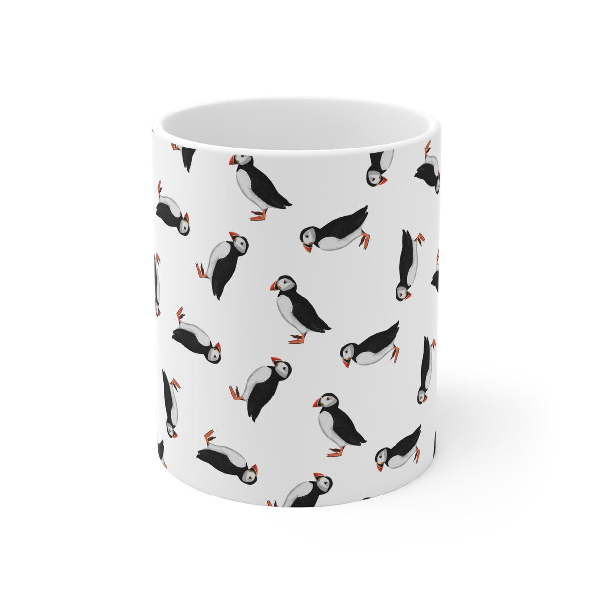 Papageitaucher Tasse – mit Streumuster | Vogelmotiv Kaffeebecher für Vogelbeobachter & Naturfreunde