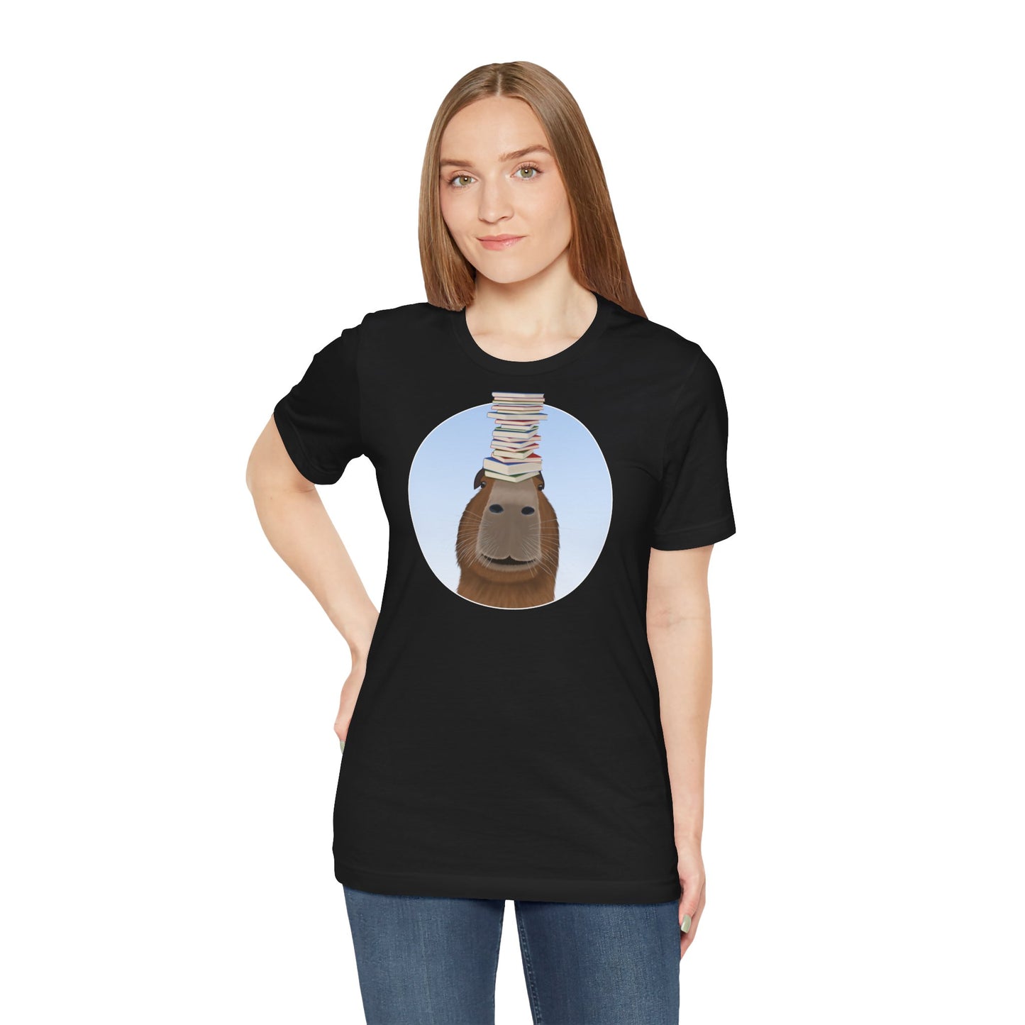 Capybara mit Büchern Lustiges T-Shirt für Capybara-Freunde