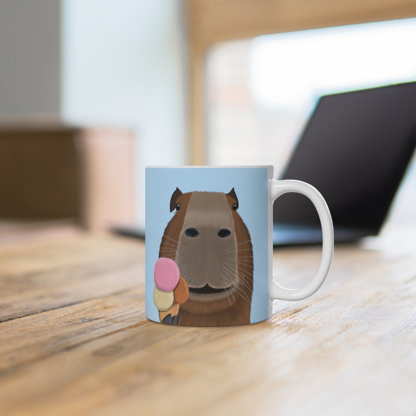Capybara mit Eis Lustige Tasse – 11 oz,