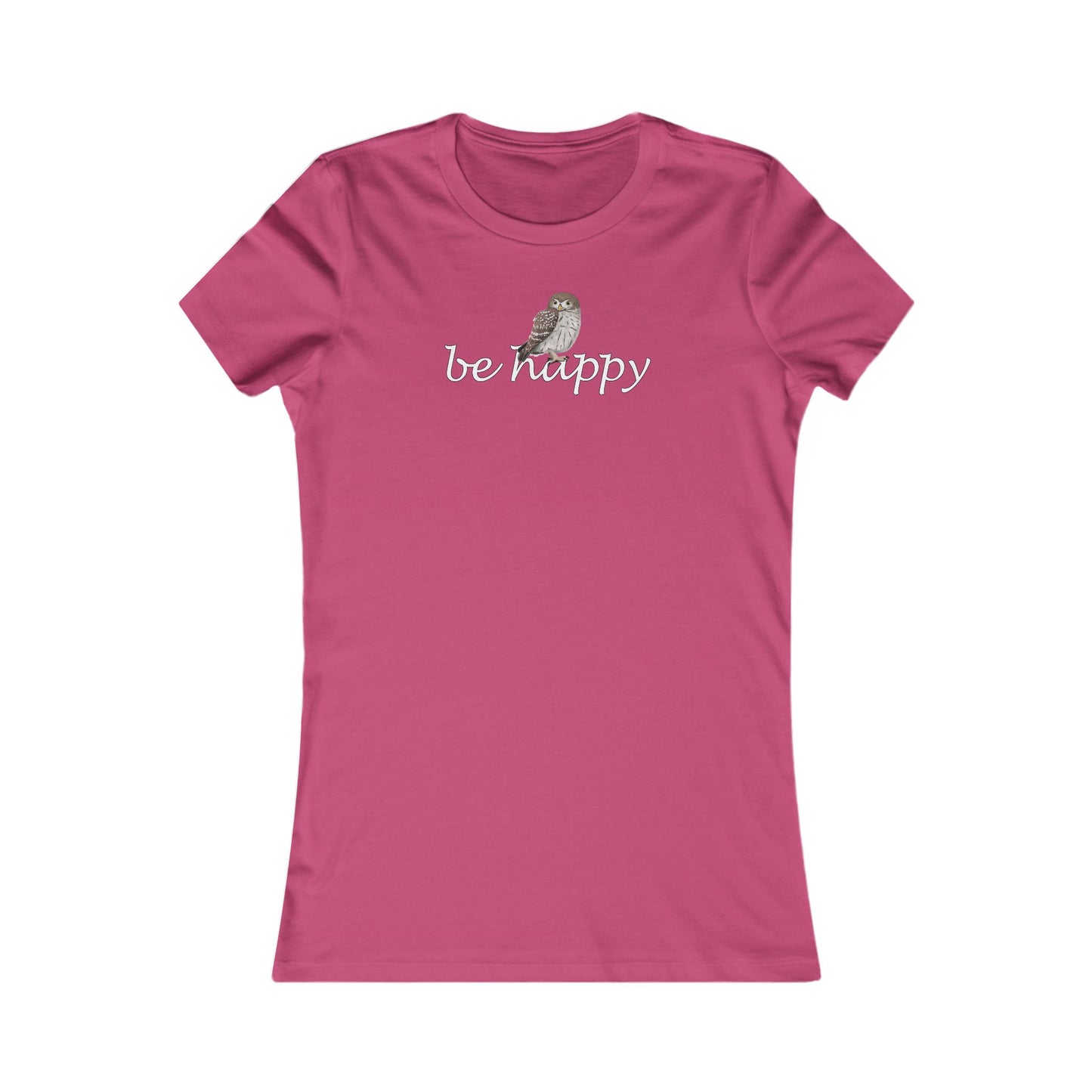 Eule Be Happy Vogel Frauen T-Shirt für Vogelfreundinnen