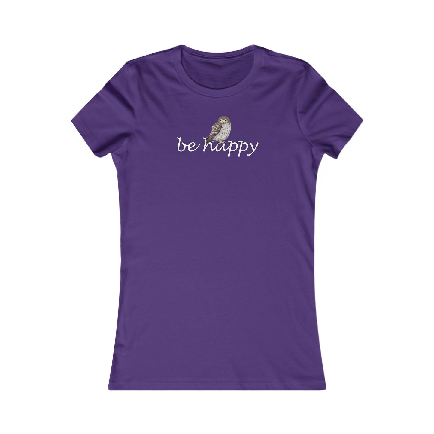 Eule Be Happy Vogel Frauen T-Shirt für Vogelfreundinnen