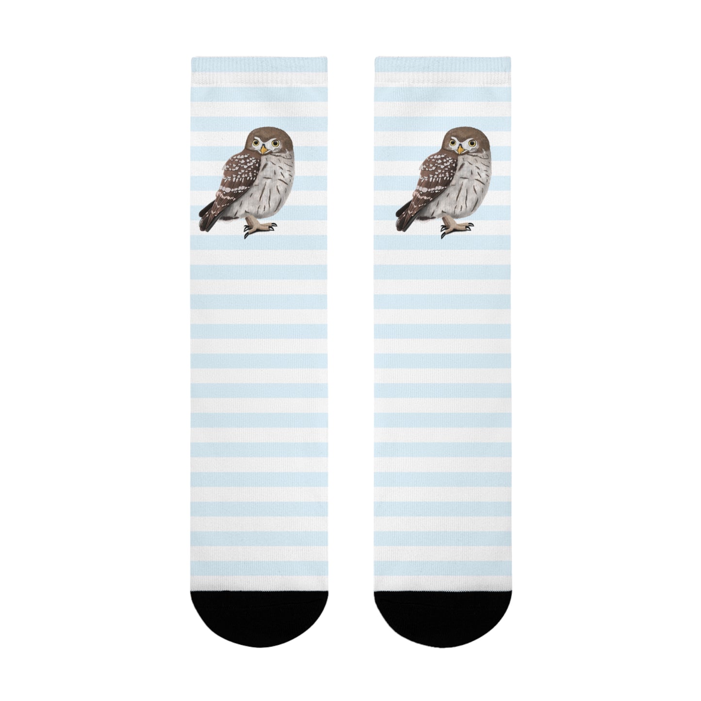 Eule Vogel Socken mit Blau Weißen Streifen für Vogelfreunde & Vogelbeobachter