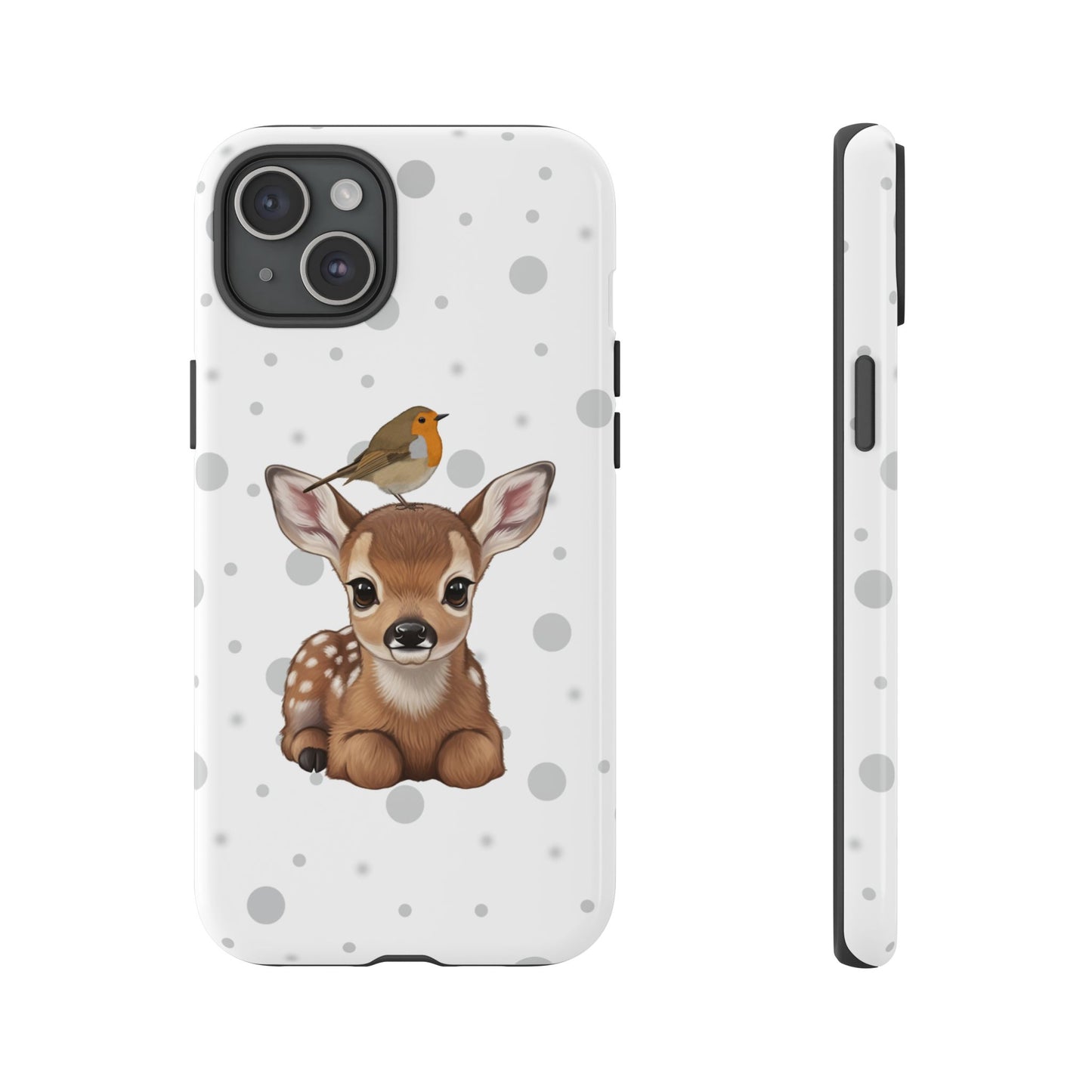 Rotkehlchen mit Rehkitz iPhone & Google Pixel Tiermotiv Handyhülle - Tierisch guter Schutz