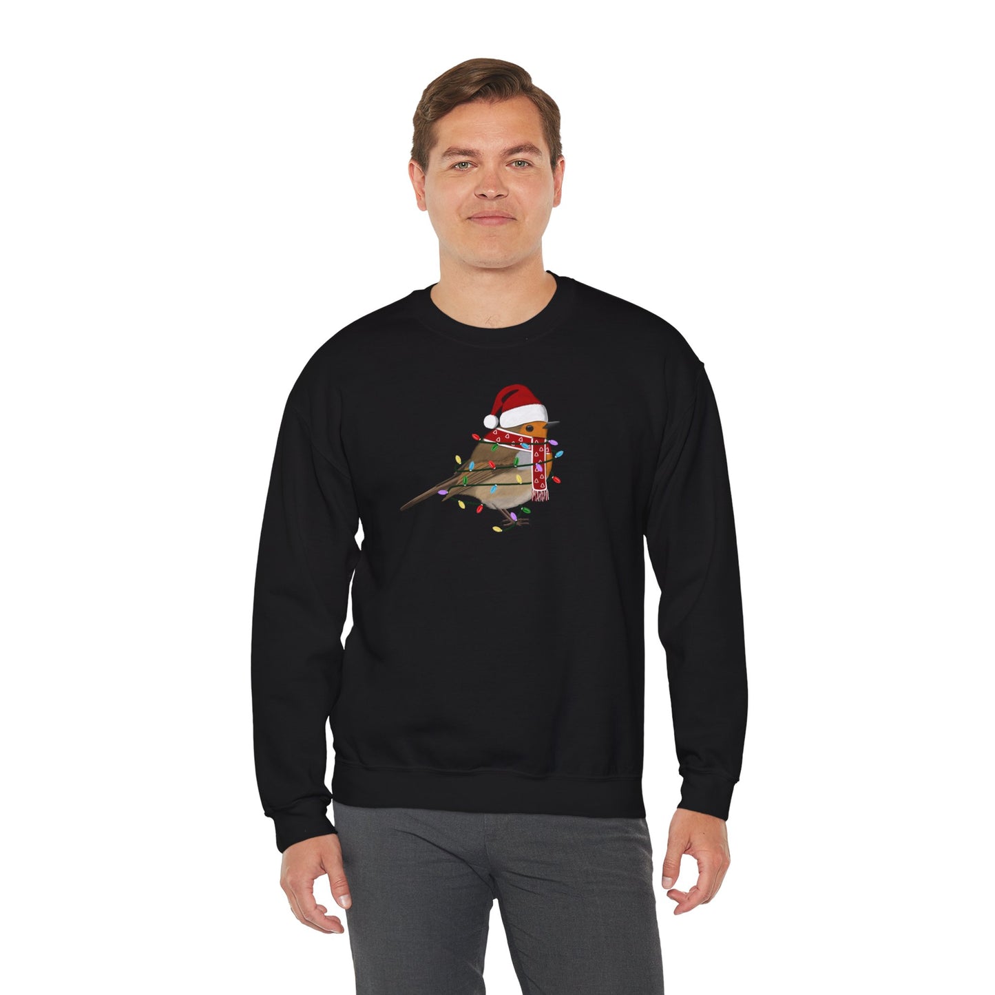 Rotkehlchen Weihnachts-Sweatshirt | Unisex Vogel Sweater für Vogelfreunde & Vogelbeobachter