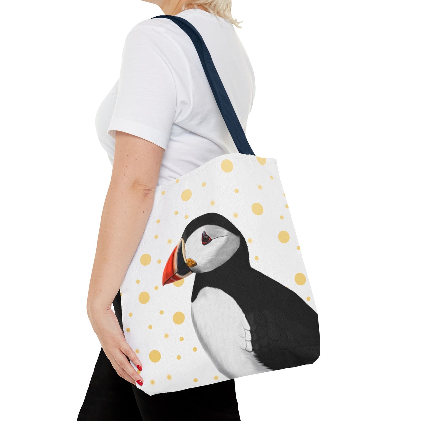 Papageitaucher mit Goldenen Punkten Vogel Tragetasche 40x40cm