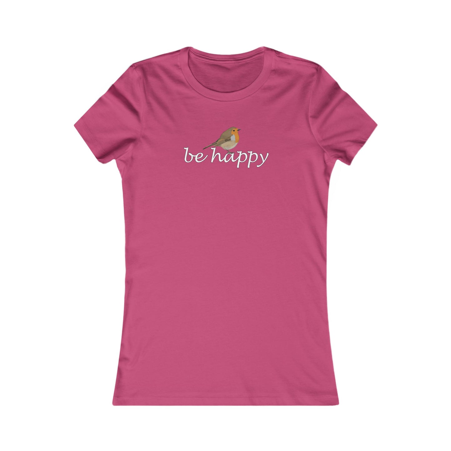 Rotkehlchen Be Happy Vogel Frauen T-Shirt für Vogelfreundinnen