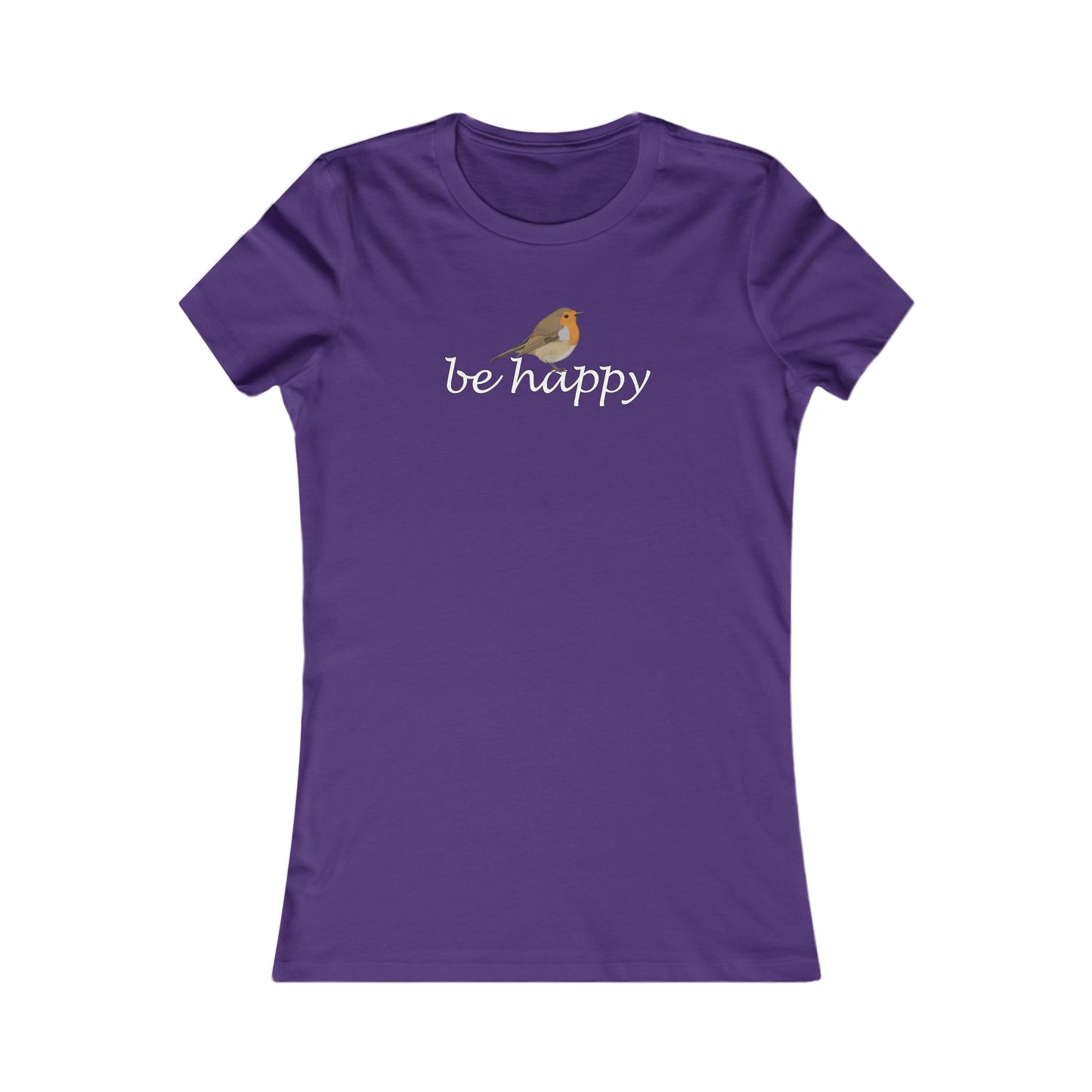Rotkehlchen Be Happy Vogel Frauen T-Shirt für Vogelfreundinnen