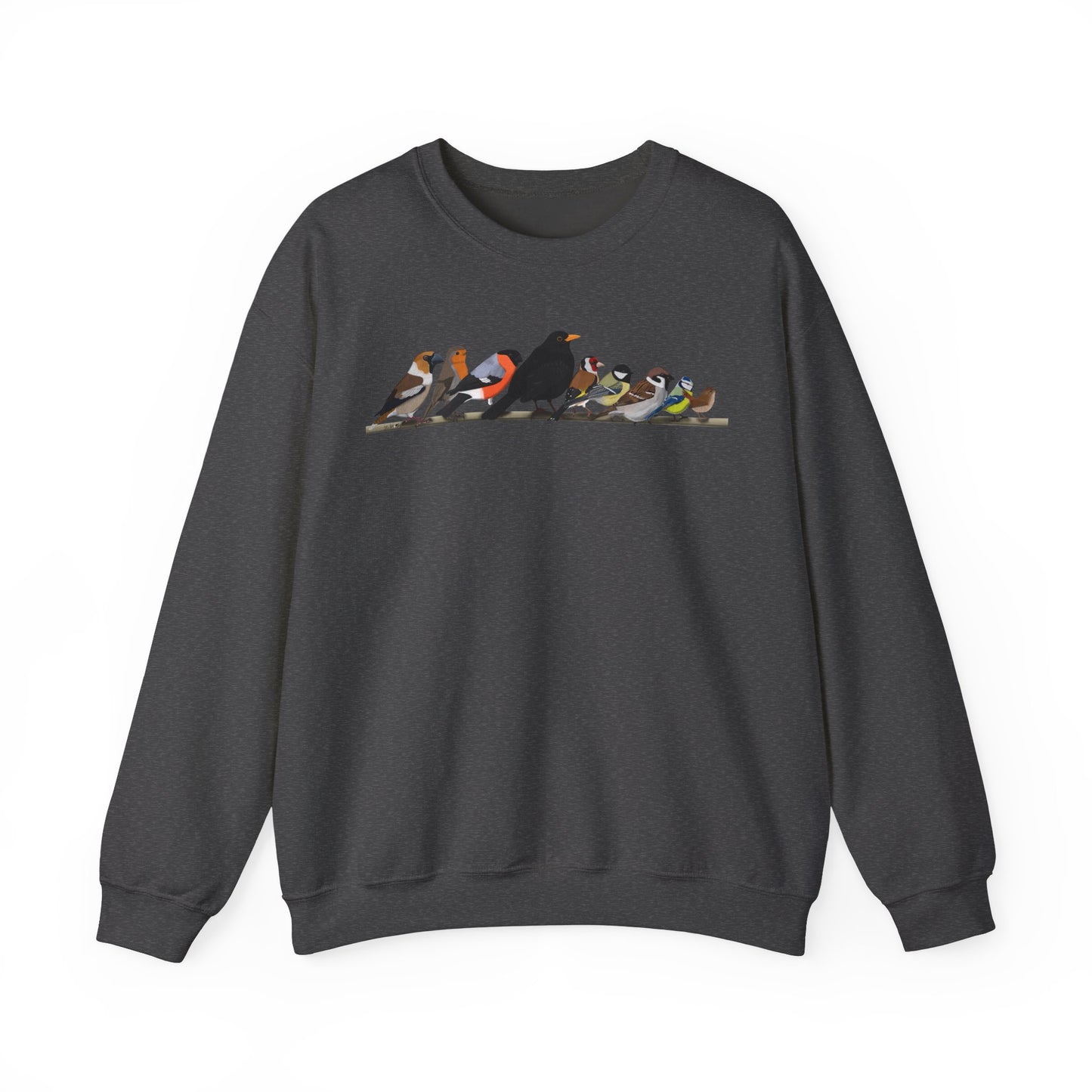Rotkehlchen, Stieglitz, Zaunkönig und Amsel Sweatshirt Vogelmotiv mit Animal Graphic Tee Hintergrund