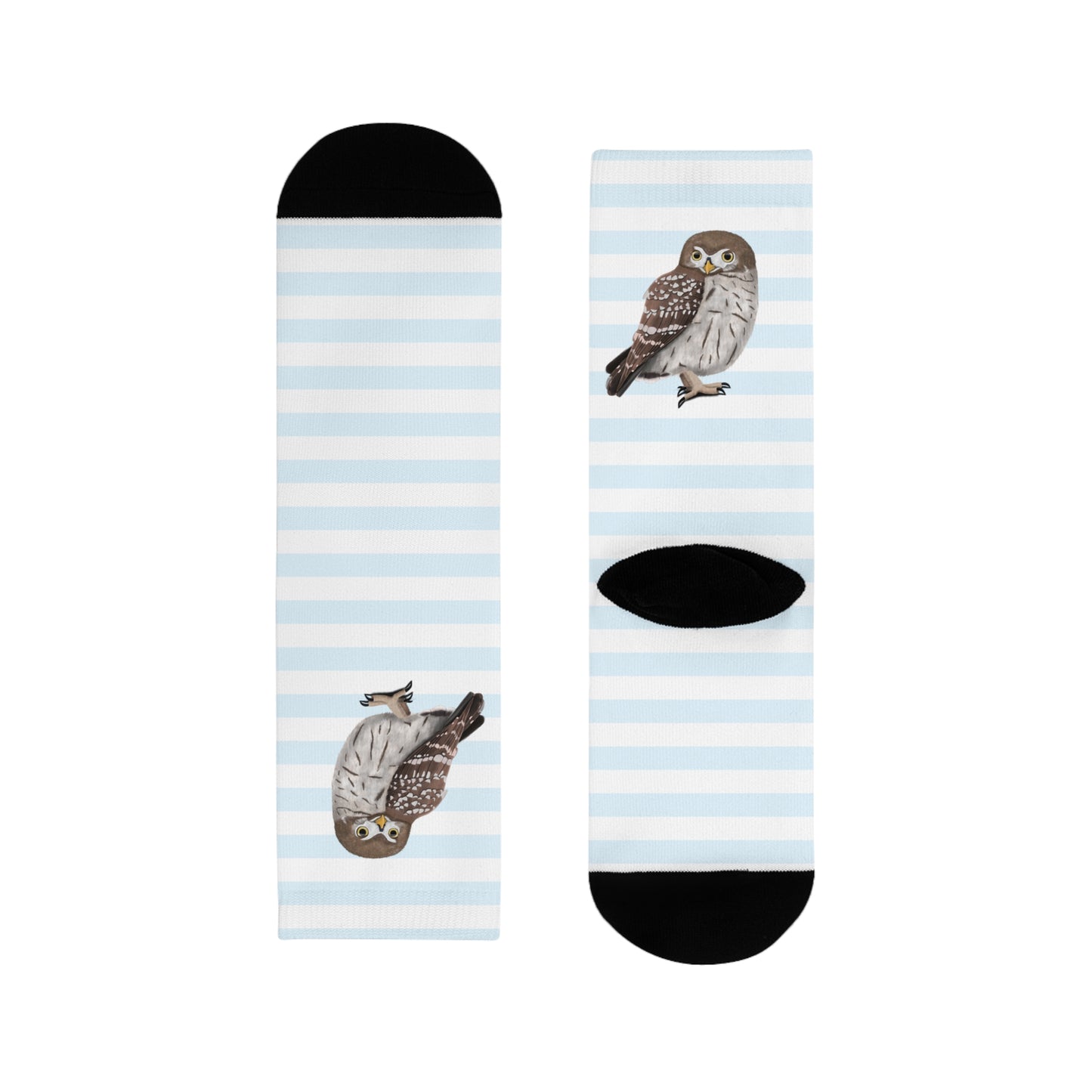 Eule Vogel Socken mit Blau Weißen Streifen für Vogelfreunde & Vogelbeobachter