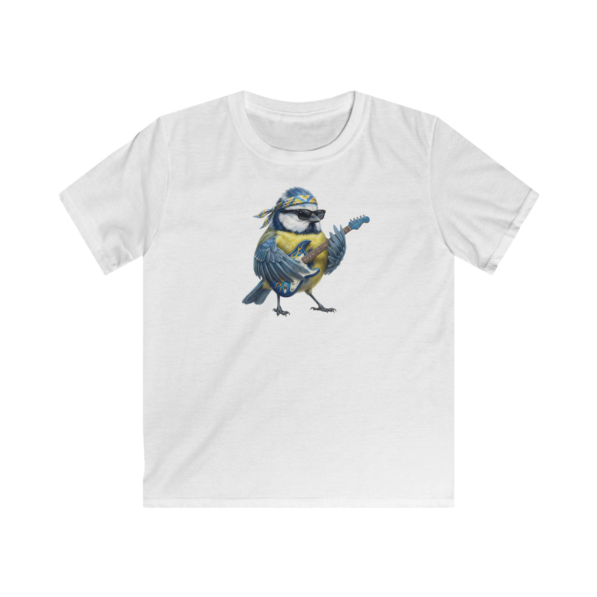 Blaumeise Kinder T-Shirt – bird guitar, birthday shirt