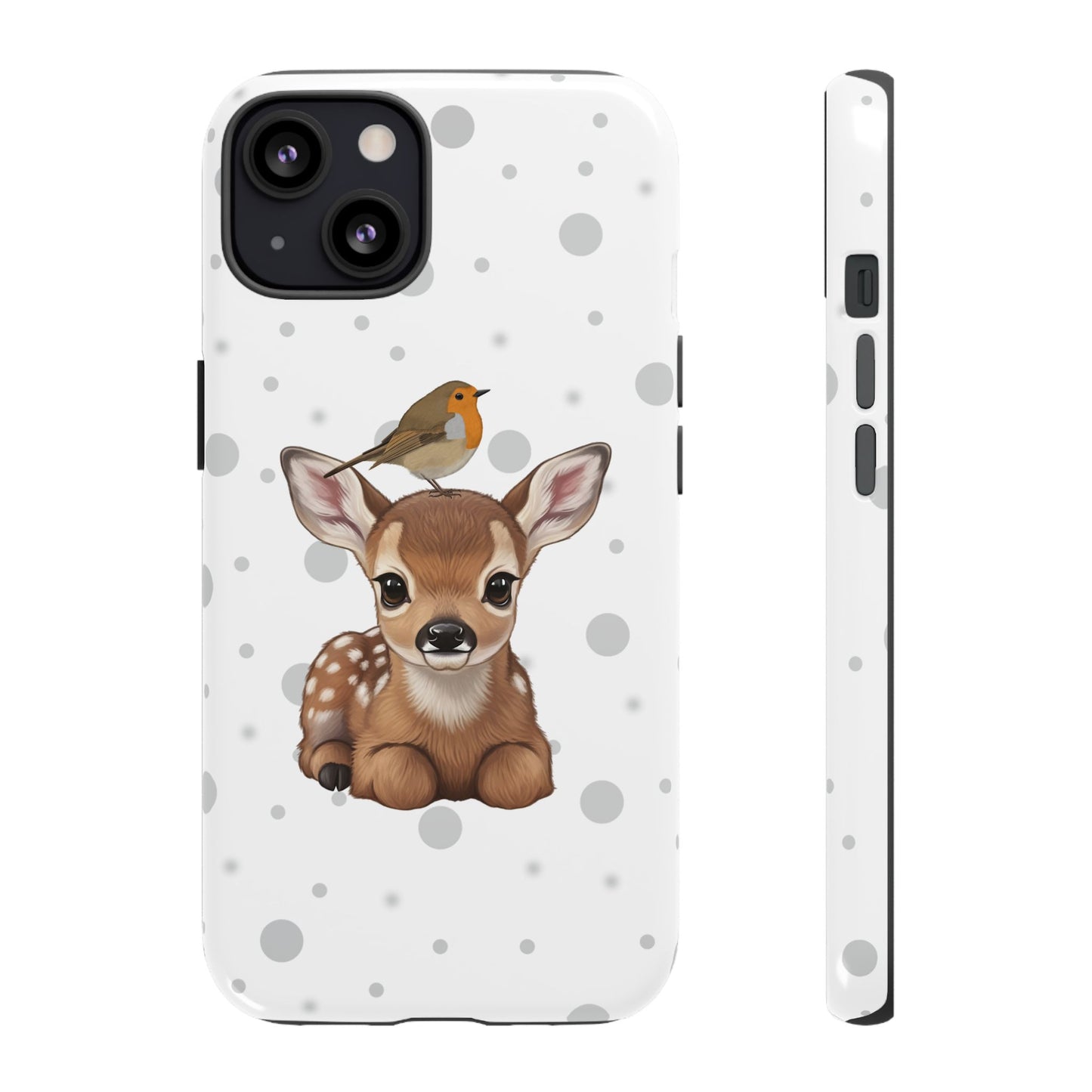 Rotkehlchen mit Rehkitz iPhone & Google Pixel Tiermotiv Handyhülle - Tierisch guter Schutz