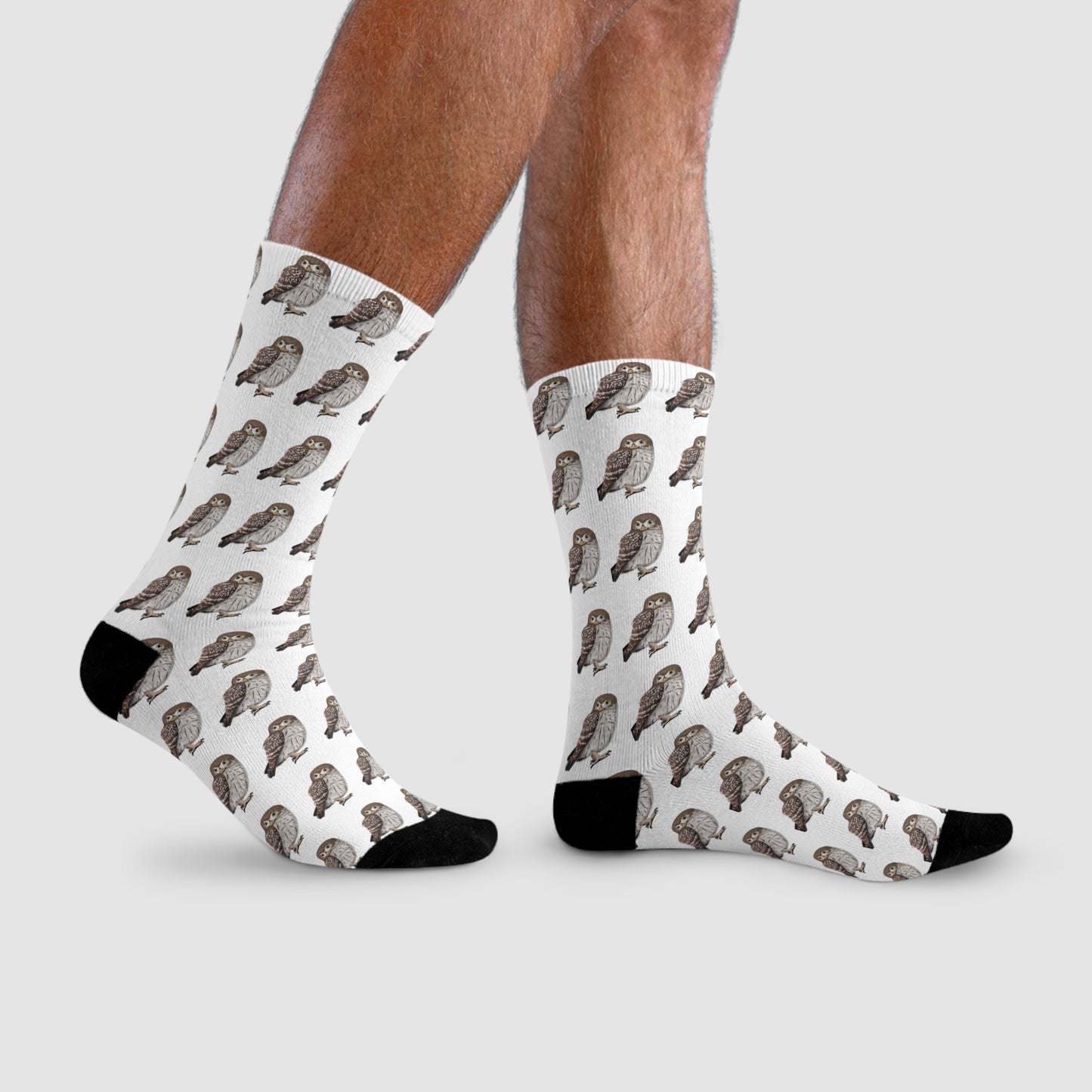 Eule Vogel Socken für Vogelfreunde & Vogelbeobachter Weiß