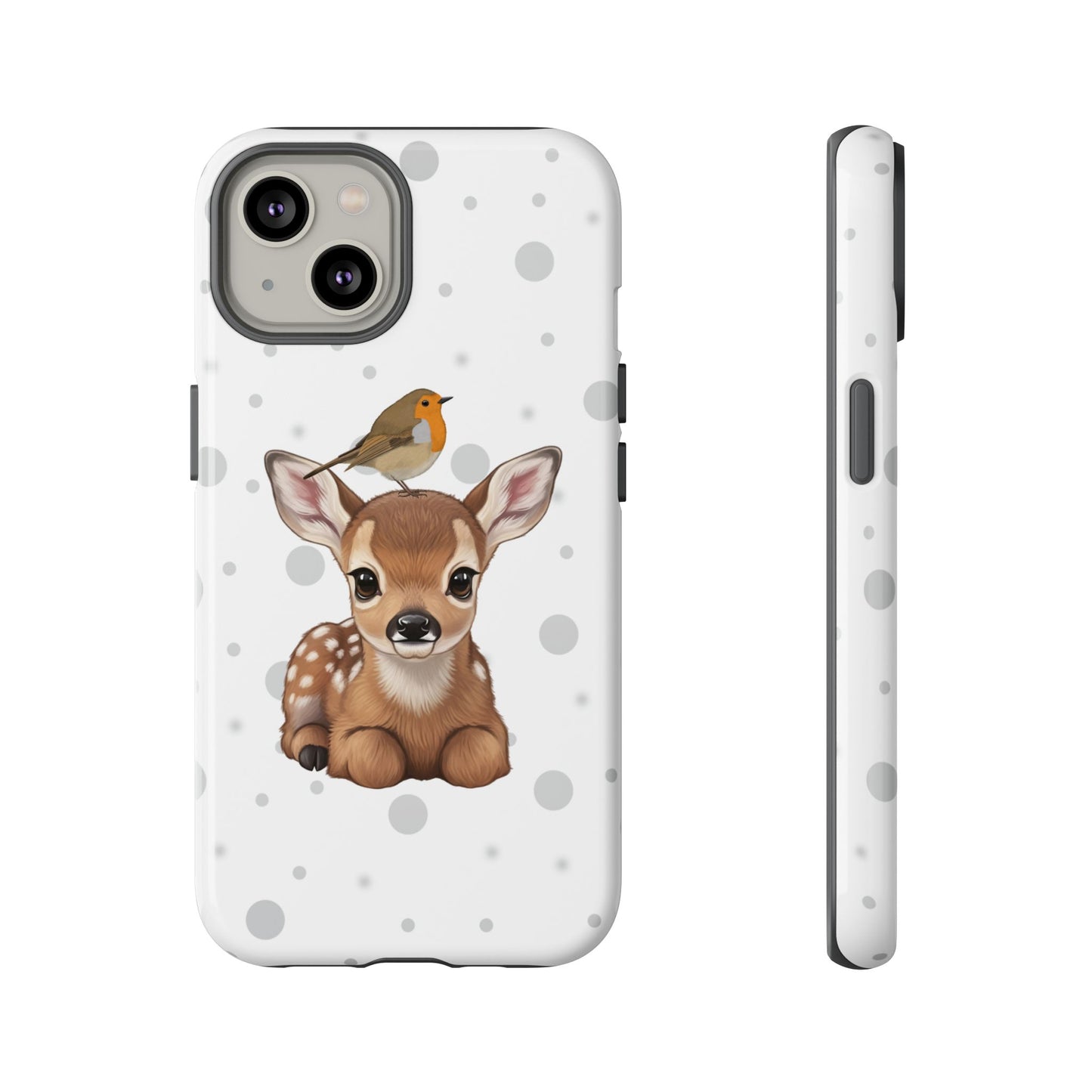 Rotkehlchen mit Rehkitz iPhone & Google Pixel Tiermotiv Handyhülle - Tierisch guter Schutz