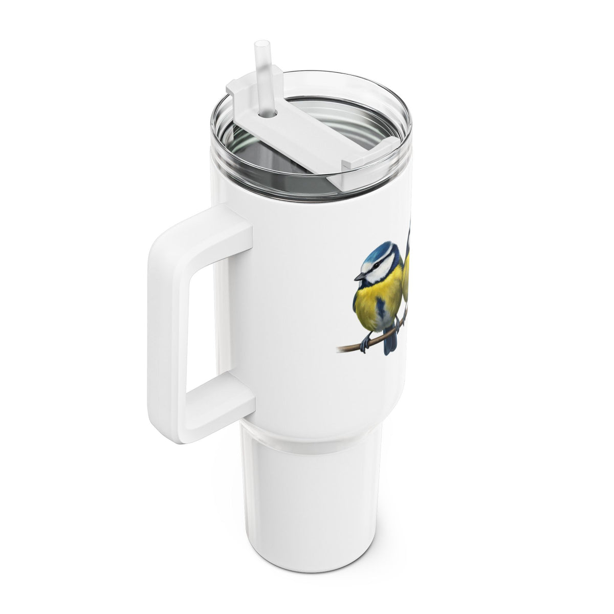 Blaumeise Thermo-Tumbler 40oz (1,2L) – Edelstahl Isolierbecher für Vogelbeobachter – tumbler,