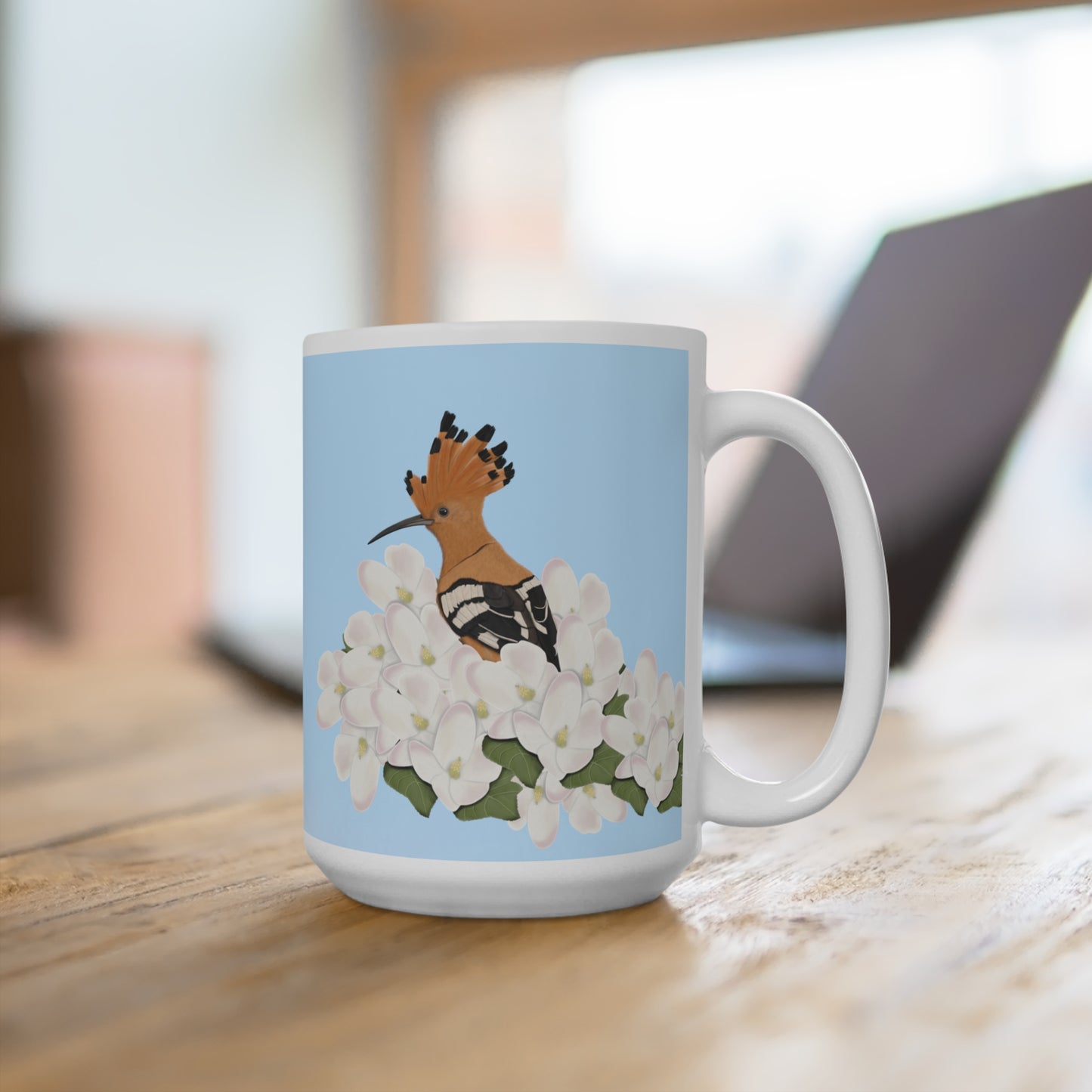 Wiedehopf mit Apfelblüten im Frühling Vogel Tasse für Vogelfreunde