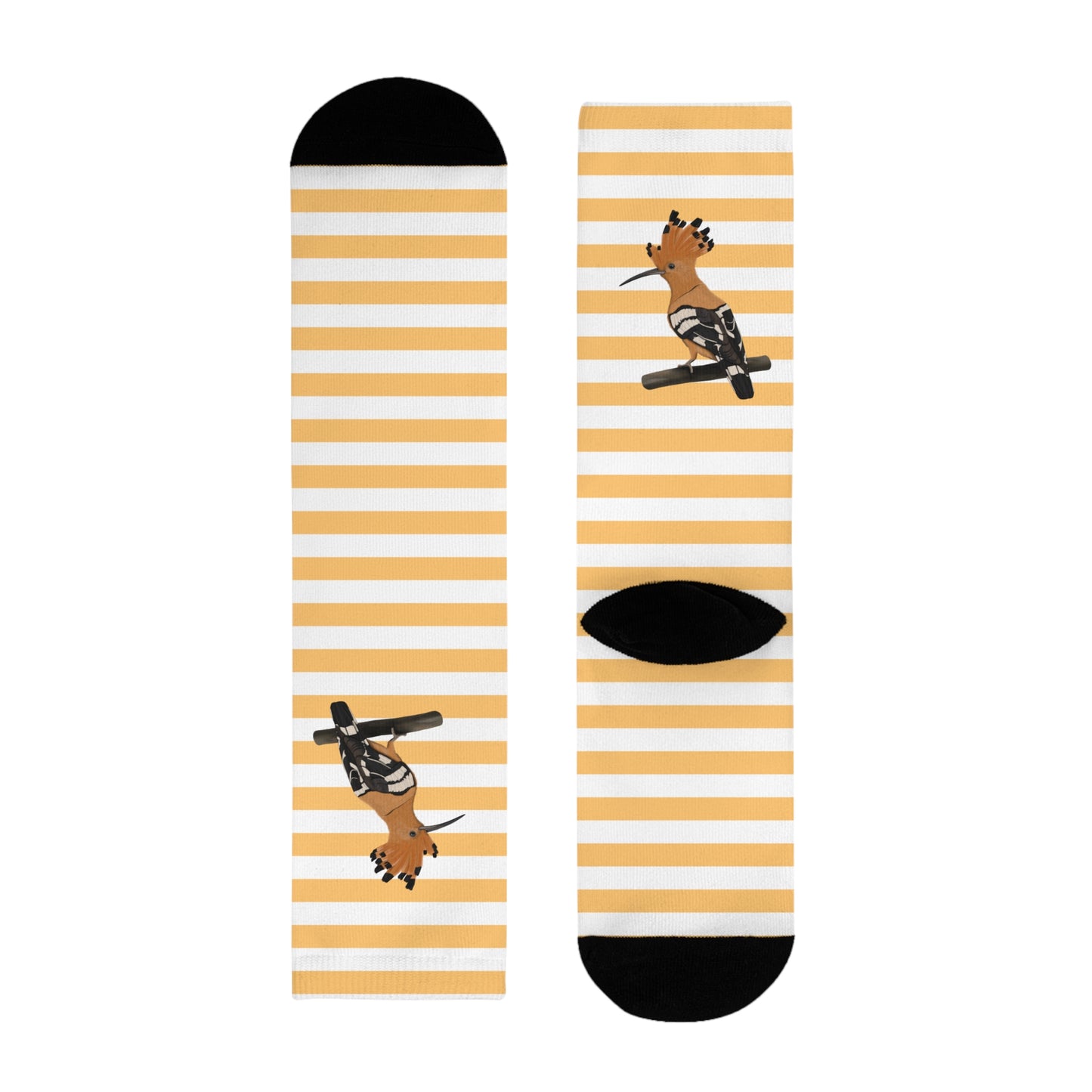 Wiedehopf Vogel Socken mit Orange Weißen Streifen für Vogelfreunde & Vogelbeobachter