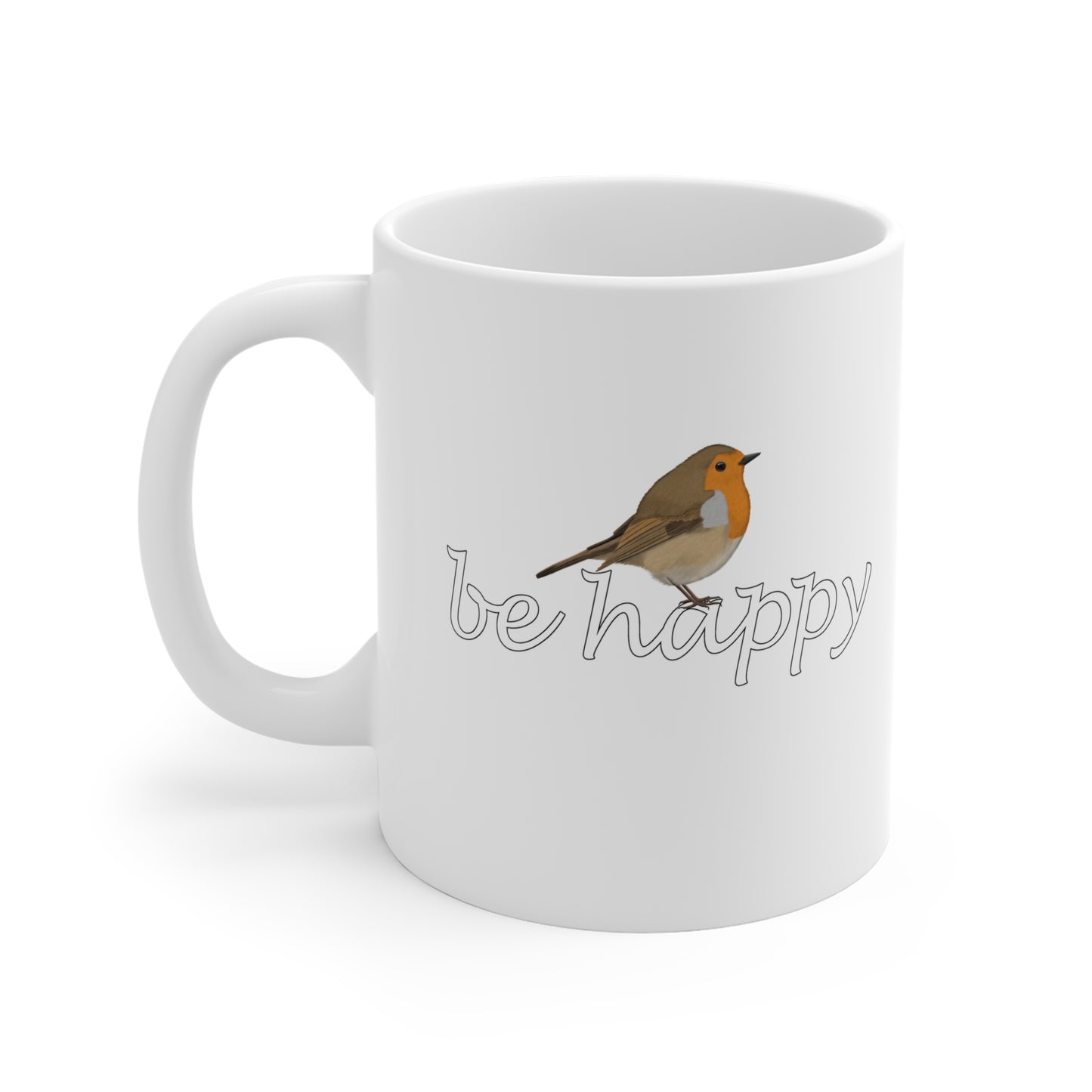Rotkehlchen Be Happy Vogel Tasse für Vogelfreunde