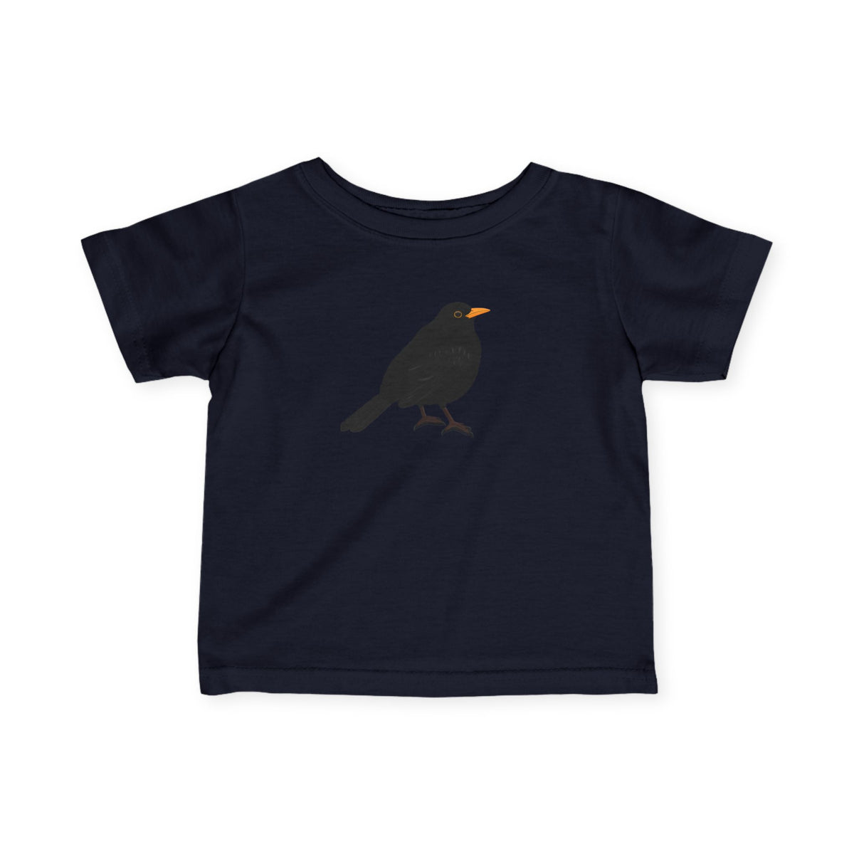 Amsel Baby T-Shirt mit fashion Hintergrund