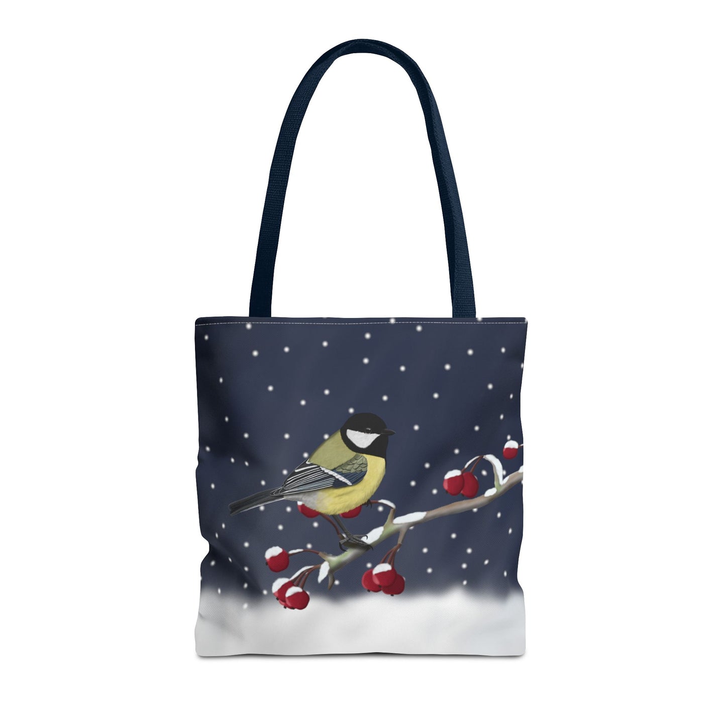 Kohlmeise auf einem Ast im Schnee Vogel Tragetasche – Accessories,