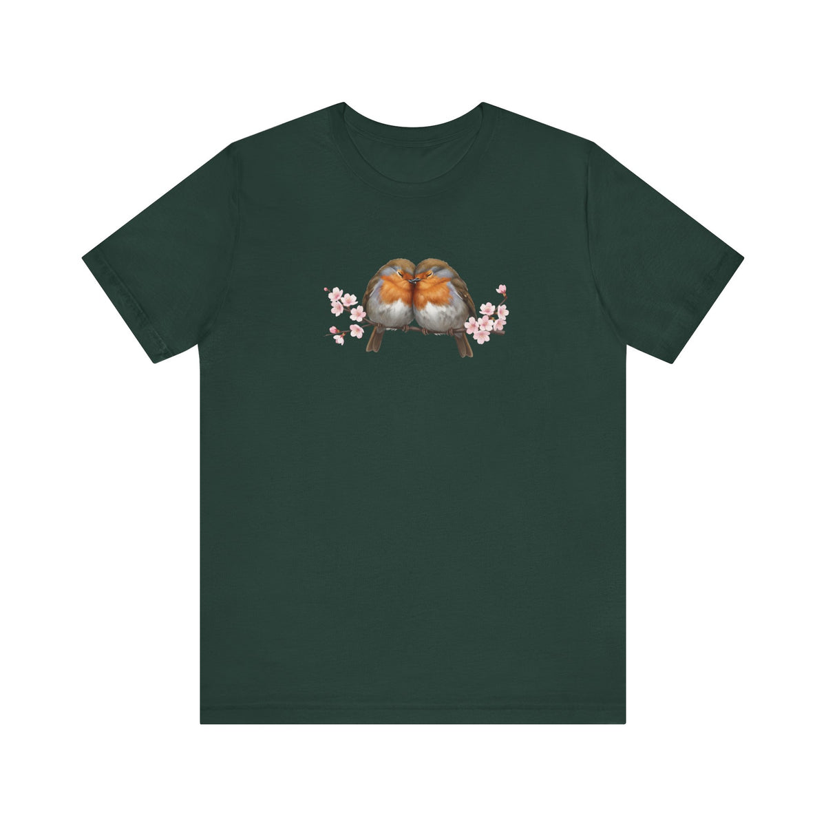 Rotkehlchen Vogel T-Shirt in Black