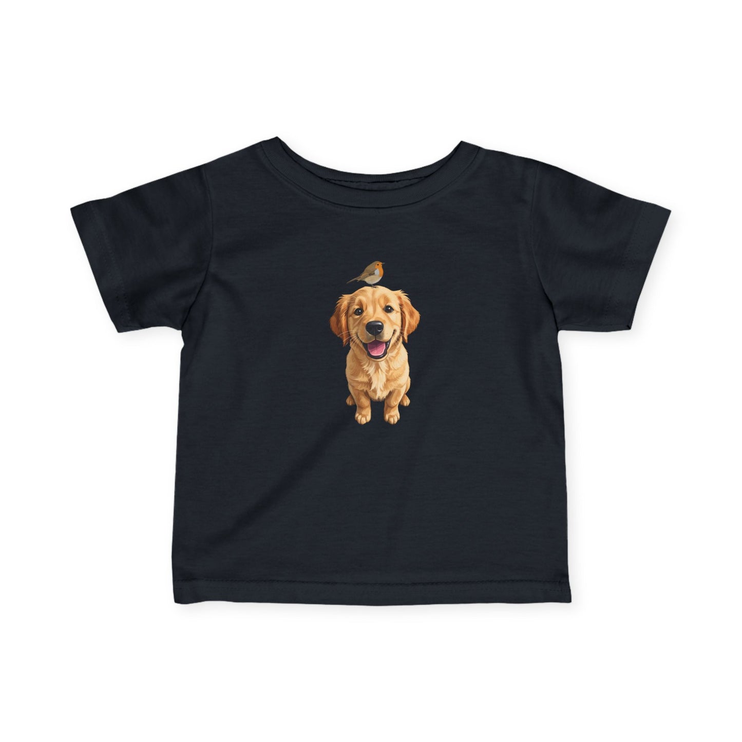 Golden Retriever mit Rotkehlchen Baby T-Shirt